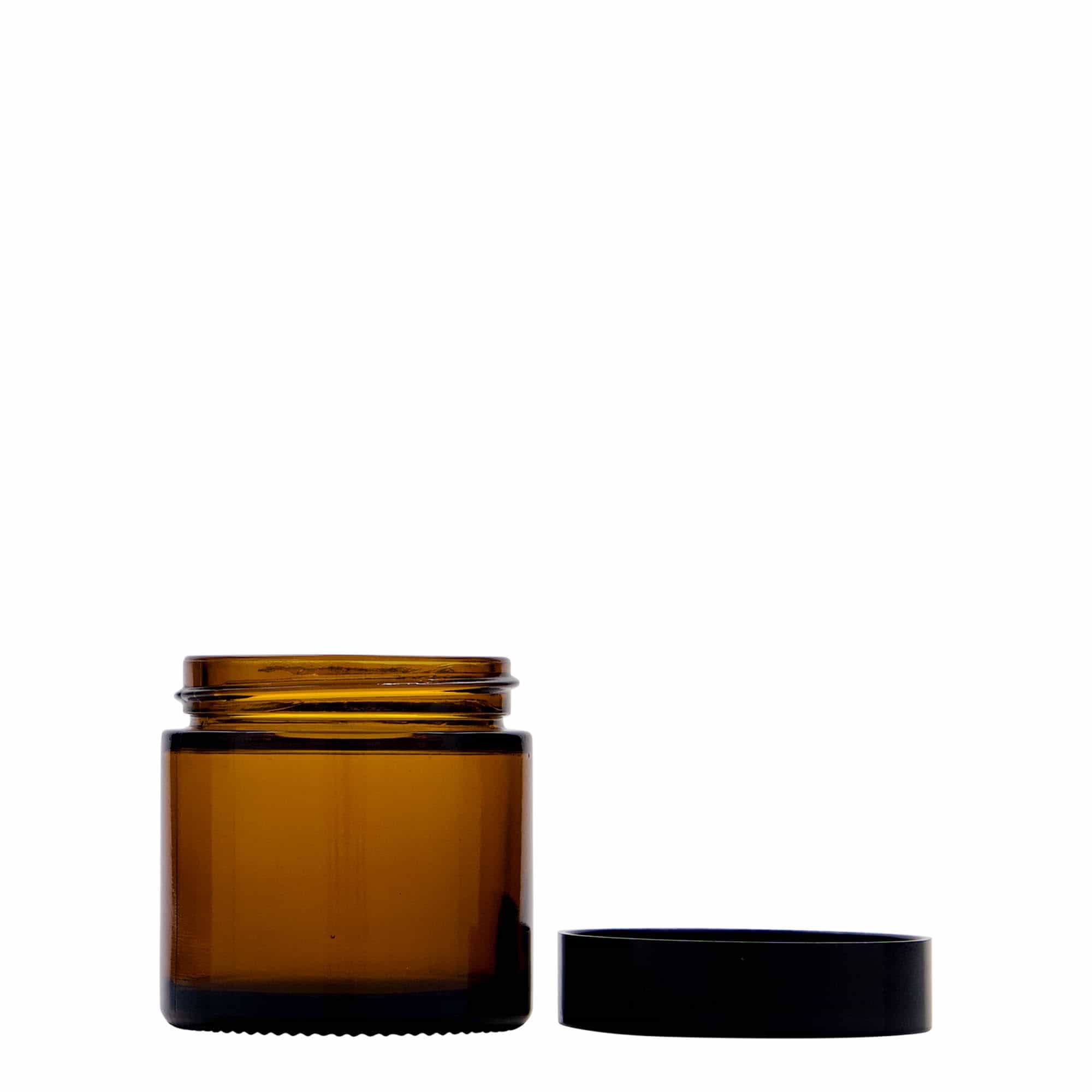 Pot de 60 ml « Brown Line », verre, brun, ouverture : bouchon à vis