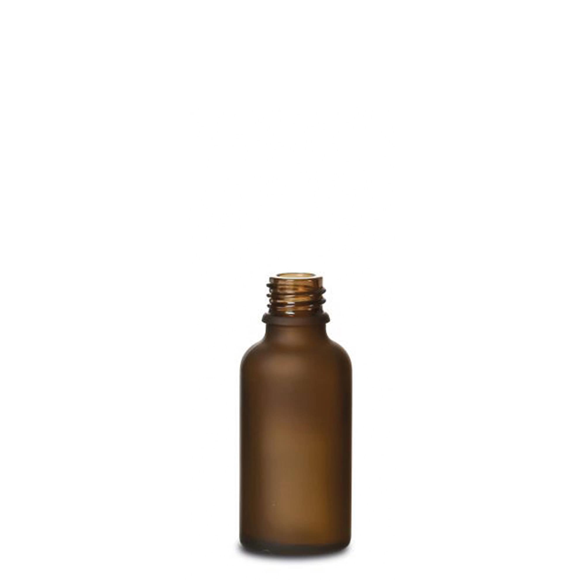 Flacon médical 30 ml, verre, brun givré, ouverture : DIN 18