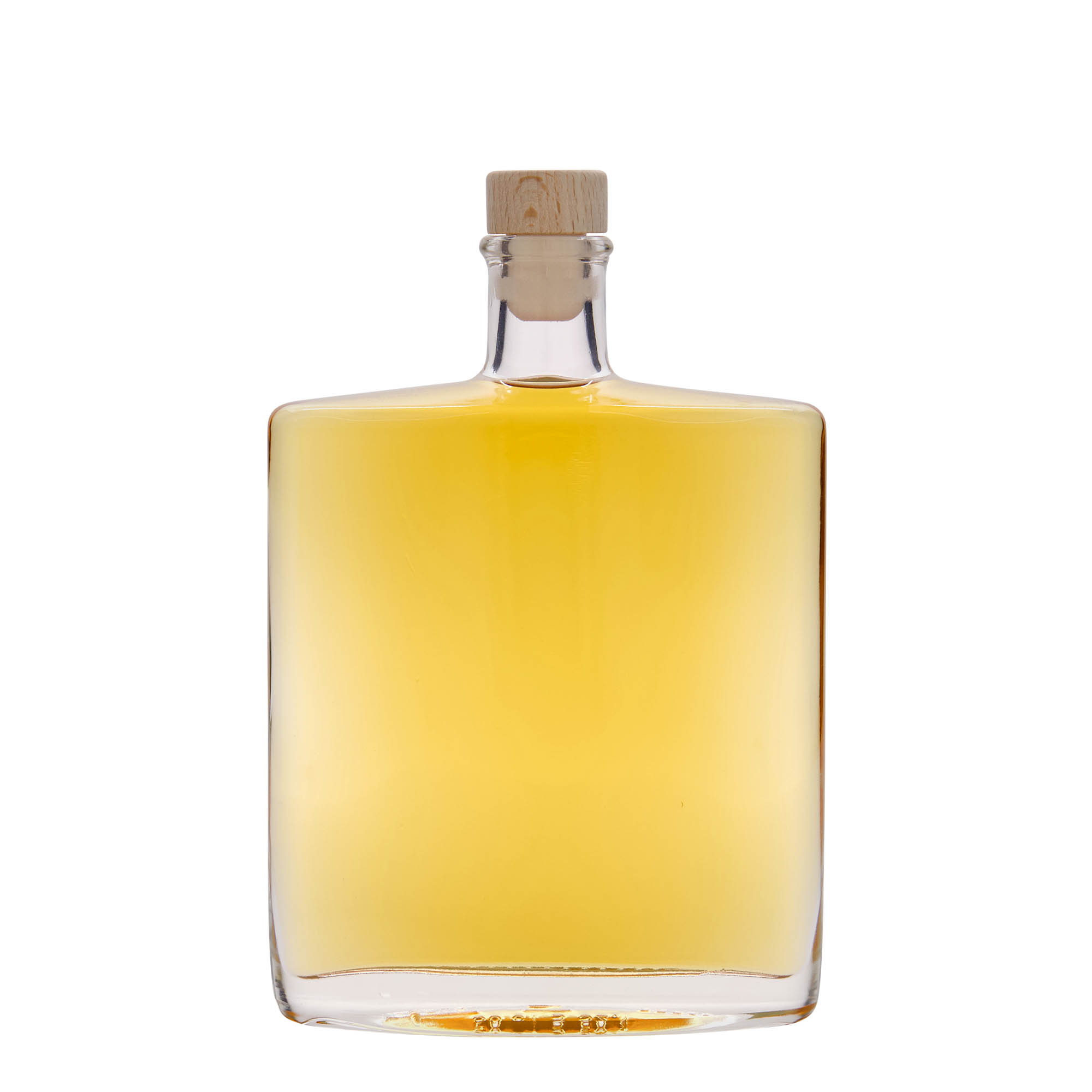 Bouteille en verre 500 ml « Zorbas », ovale, ouverture : bouchon en liège Bouteille en verre 500 ml « Zorbas », ovale, ouverture : bouchon en liège