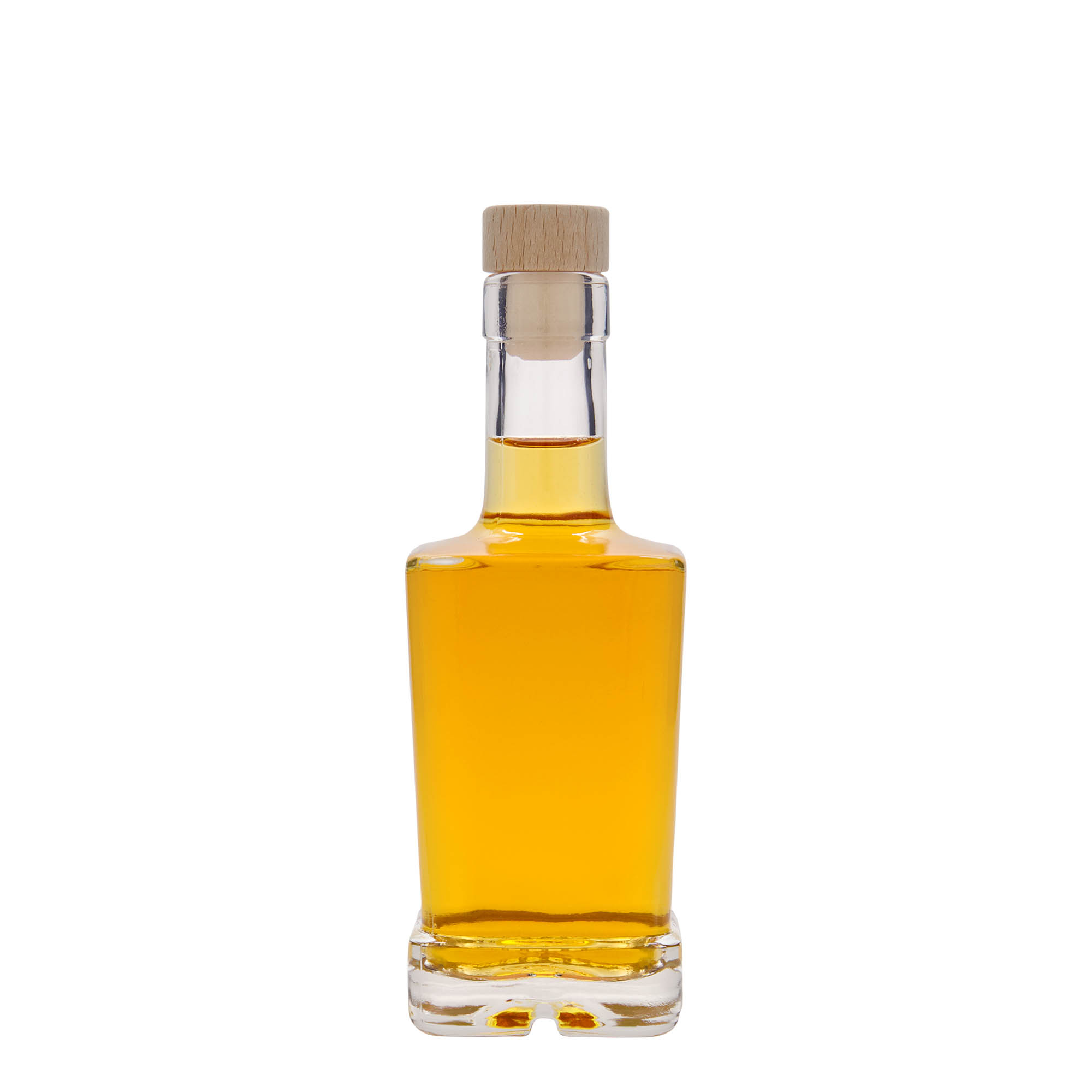 Bouteille en verre 250 ml 'Rene', carrée, ouverture : bouchon en liège