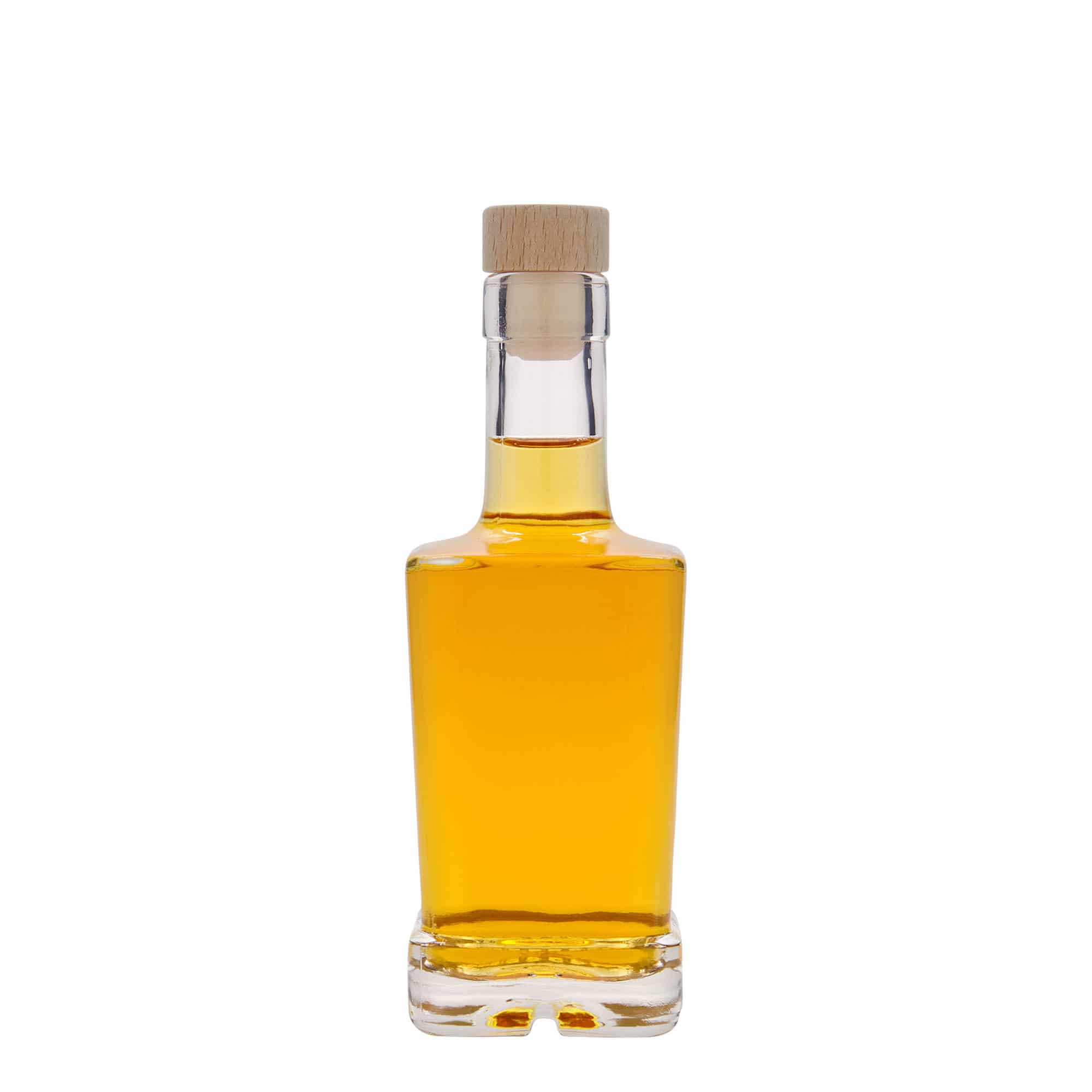 Bouteille en verre 250 ml 'Rene', carrée, ouverture : bouchon en liège