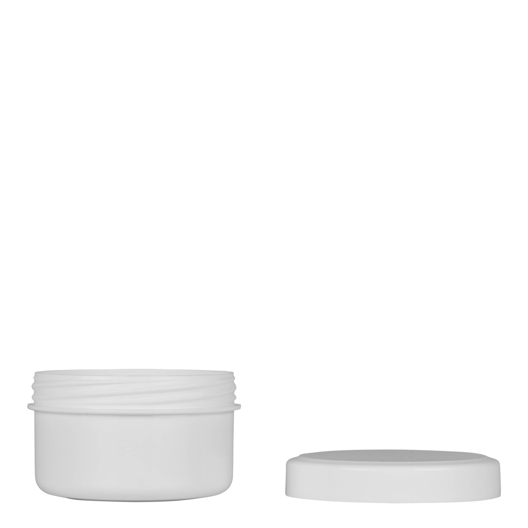 60 ml pot en plastique 'White Line', PP, blanc, ouverture : bouchon à vis