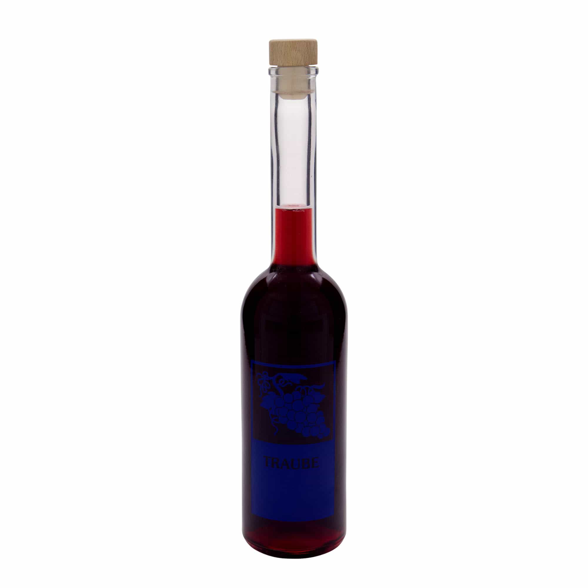 Bouteille en verre 500 ml « Opera », motif : raisin, ouverture : bouchon en liège