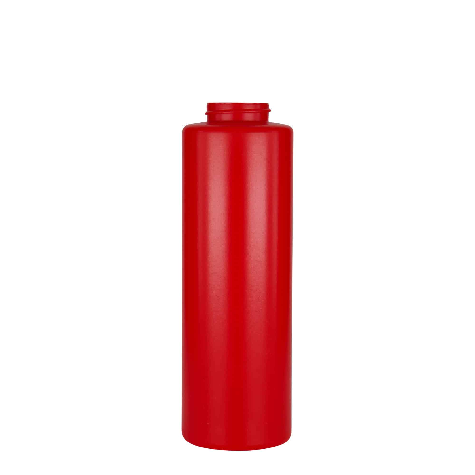 Flacon à sauce 500 ml , plastique LDPE, rouge, bouchage: GPI 38/400 Flacon à sauce 500 ml , plastique LDPE, rouge, bouchage: GPI 38/400