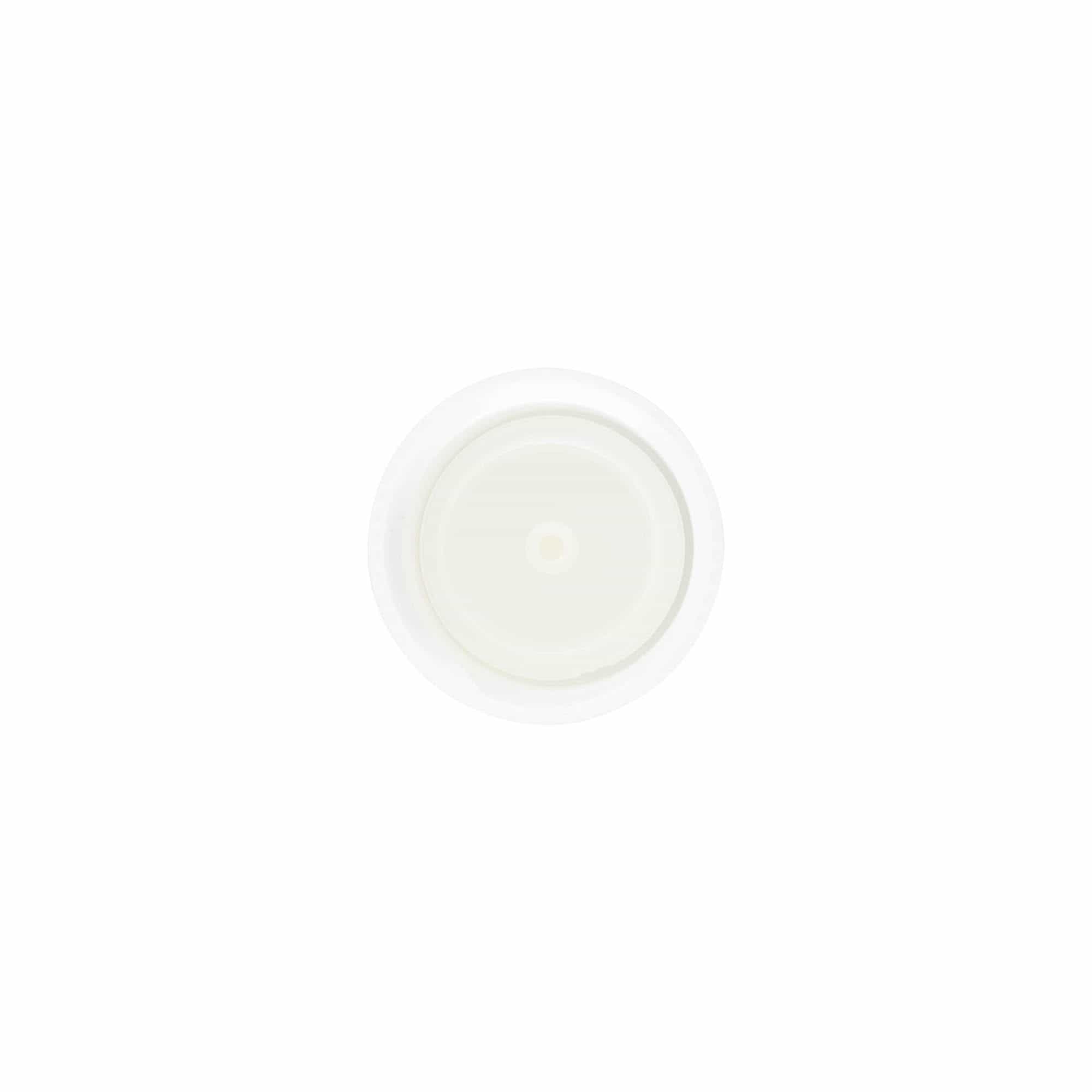 Bouchon à vis avec insert de seringue, plastique PP, blanc, pour ouverture : 24/410