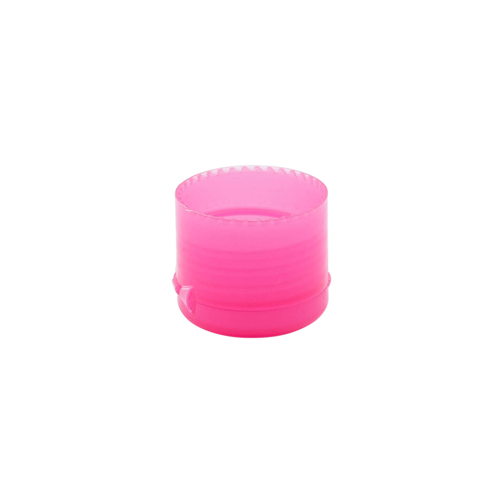 Bouchon à vis avec charnière rabattable, plastique PP, rose, pour ouverture : 24/410