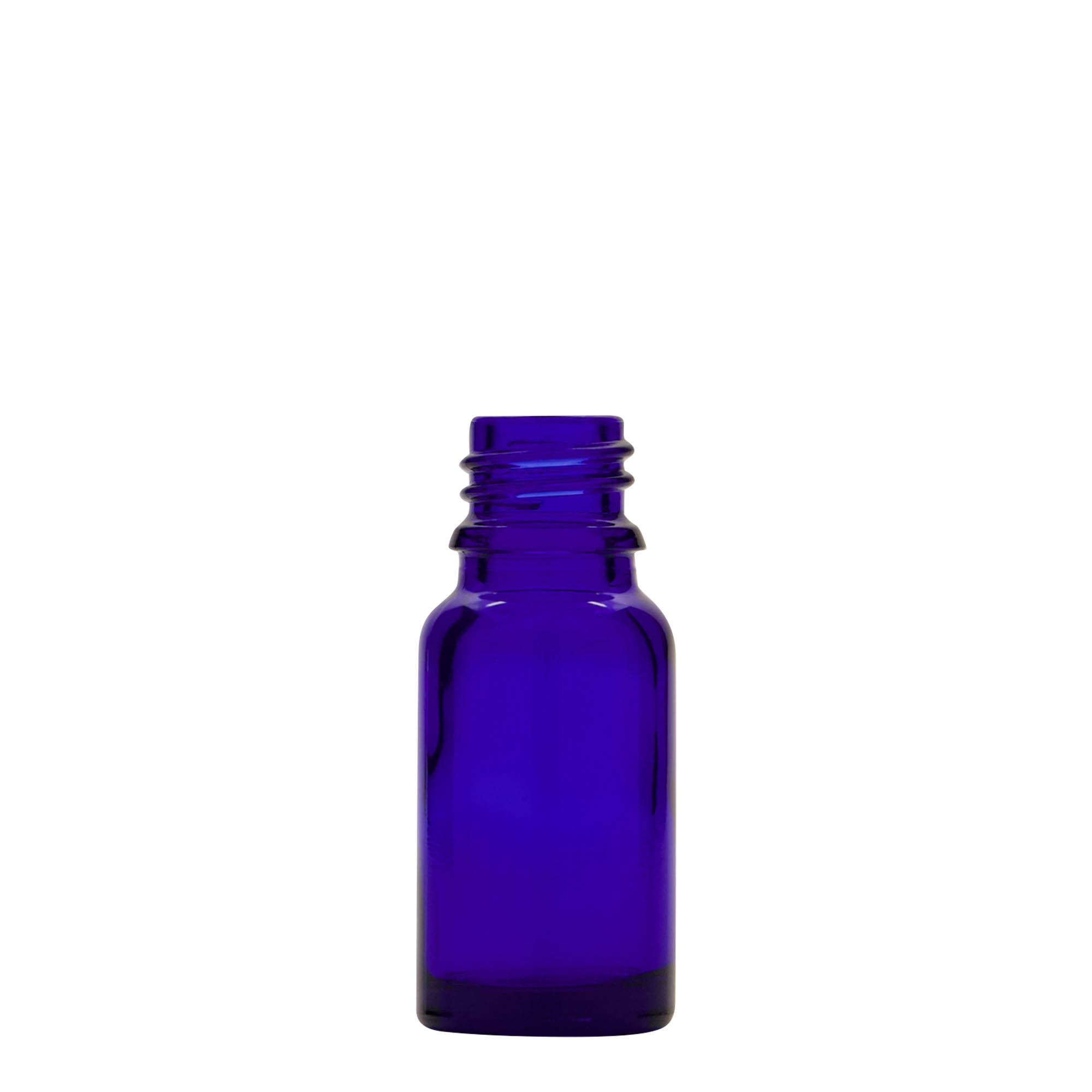 Flacon compte-gouttes médical 10 ml, verre, bleu roi-rouge, bouchage: DIN 18