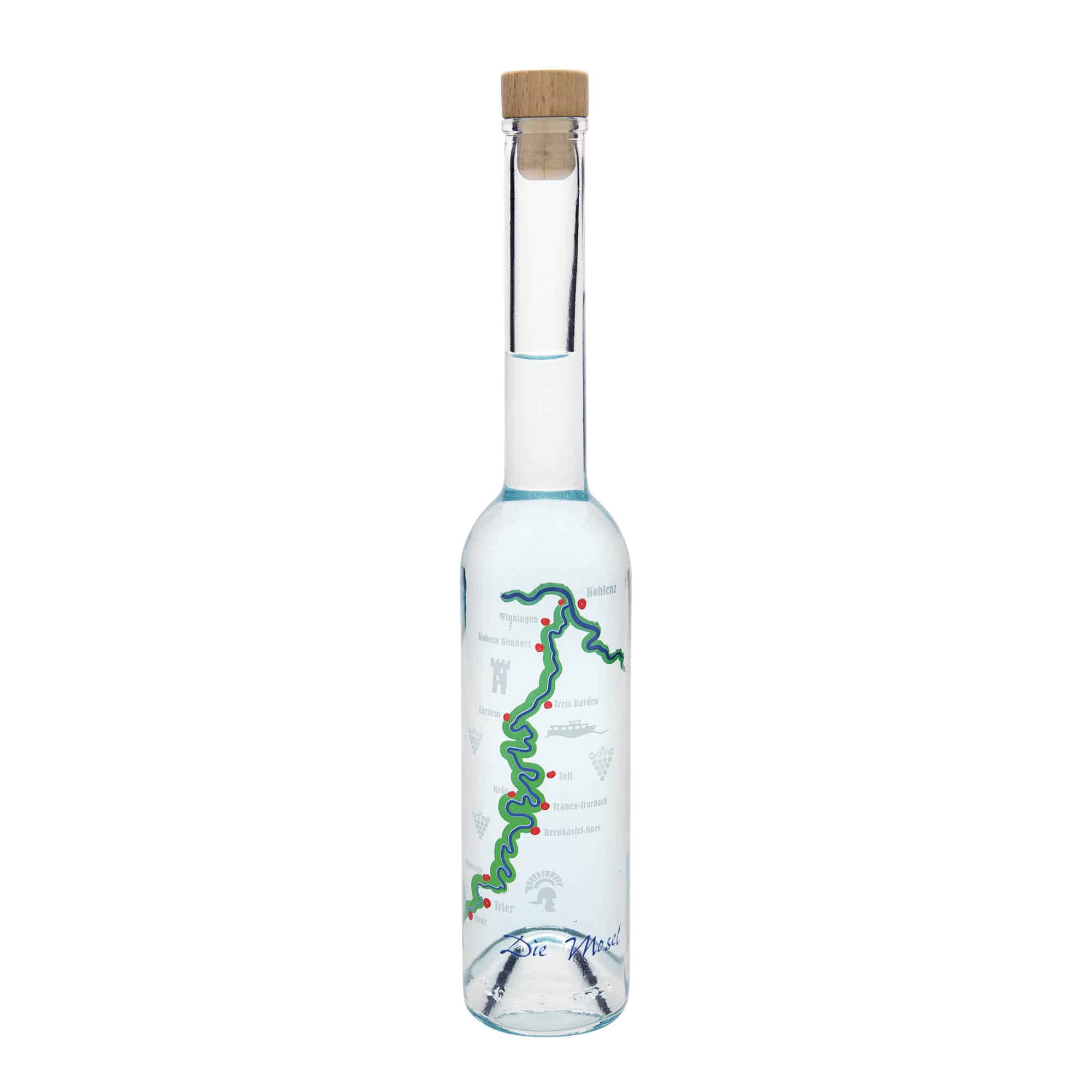 Bouteille en verre 350 ml 'Opera', motif : Moselle, bouchage: bouchon