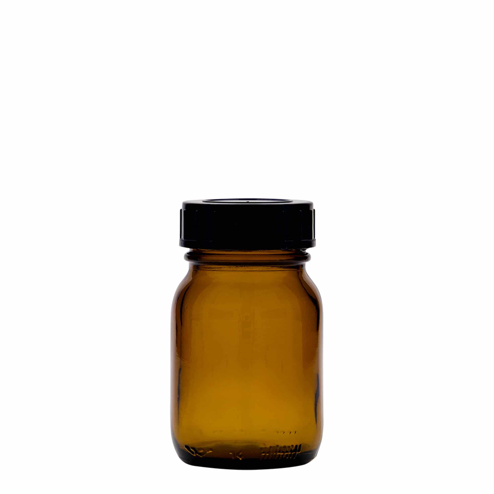 75 ml flacon à col large, brun, ouverture : DIN 40