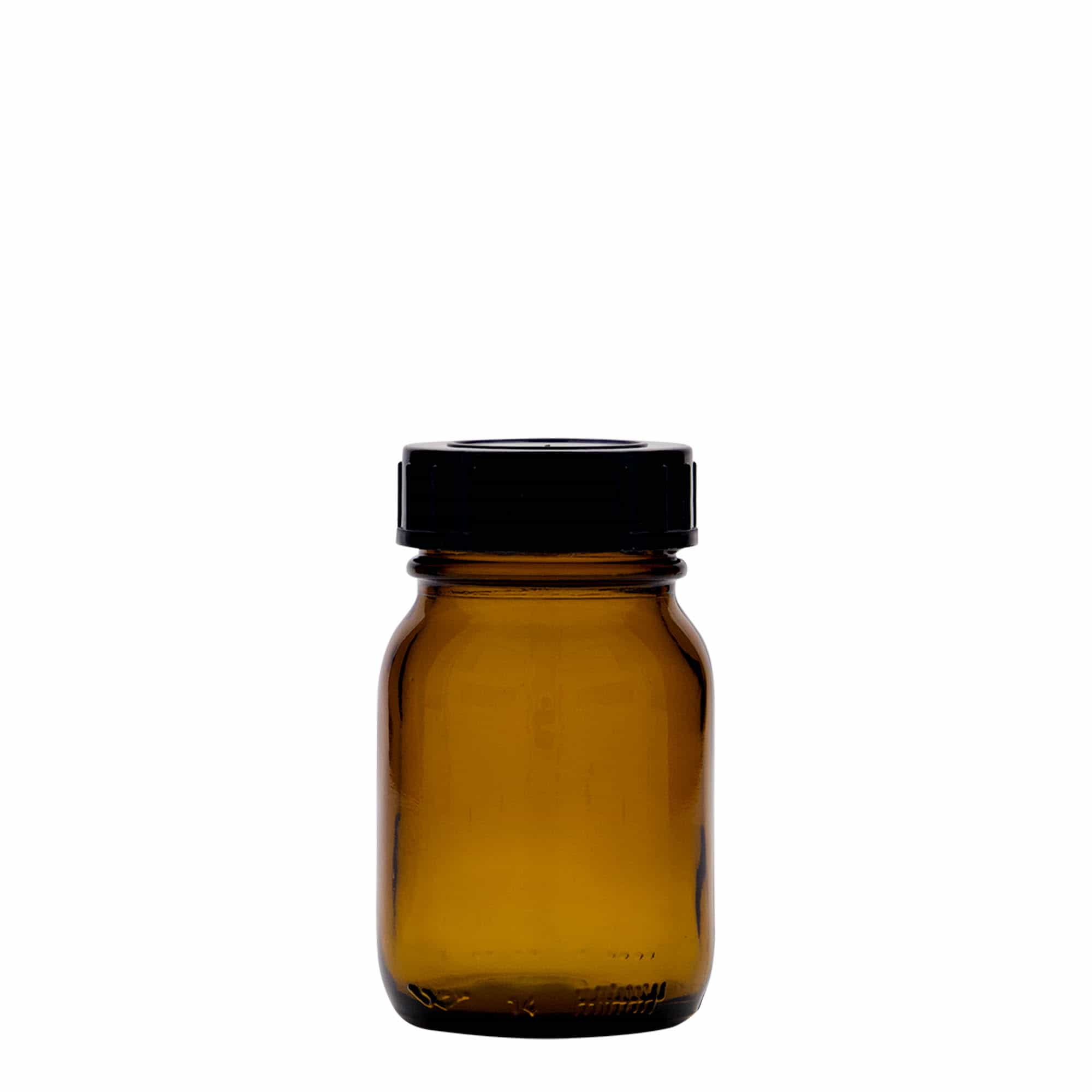 75 ml flacon à col large, brun, ouverture : DIN 40