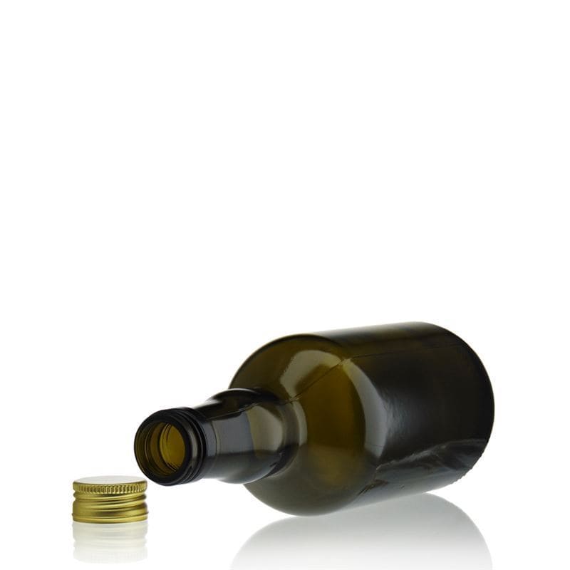 Bouteille en verre 500 ml 'Olona', vert antique, ouverture : PP 31,5