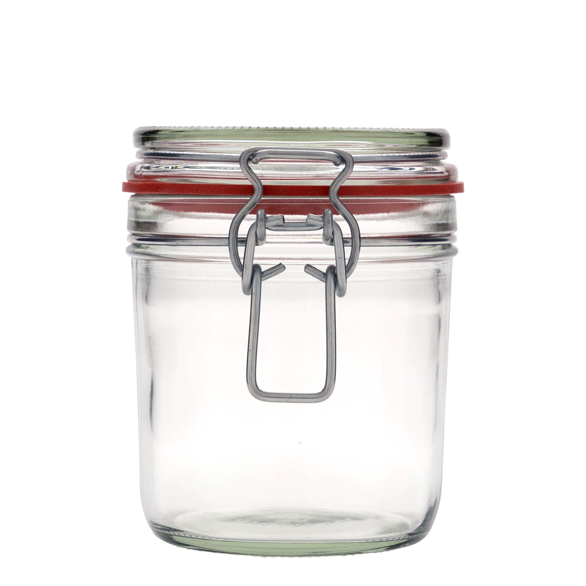Pot en verre de 530 ml avec fermeture à levier, ouverture : fermeture à levier métallique