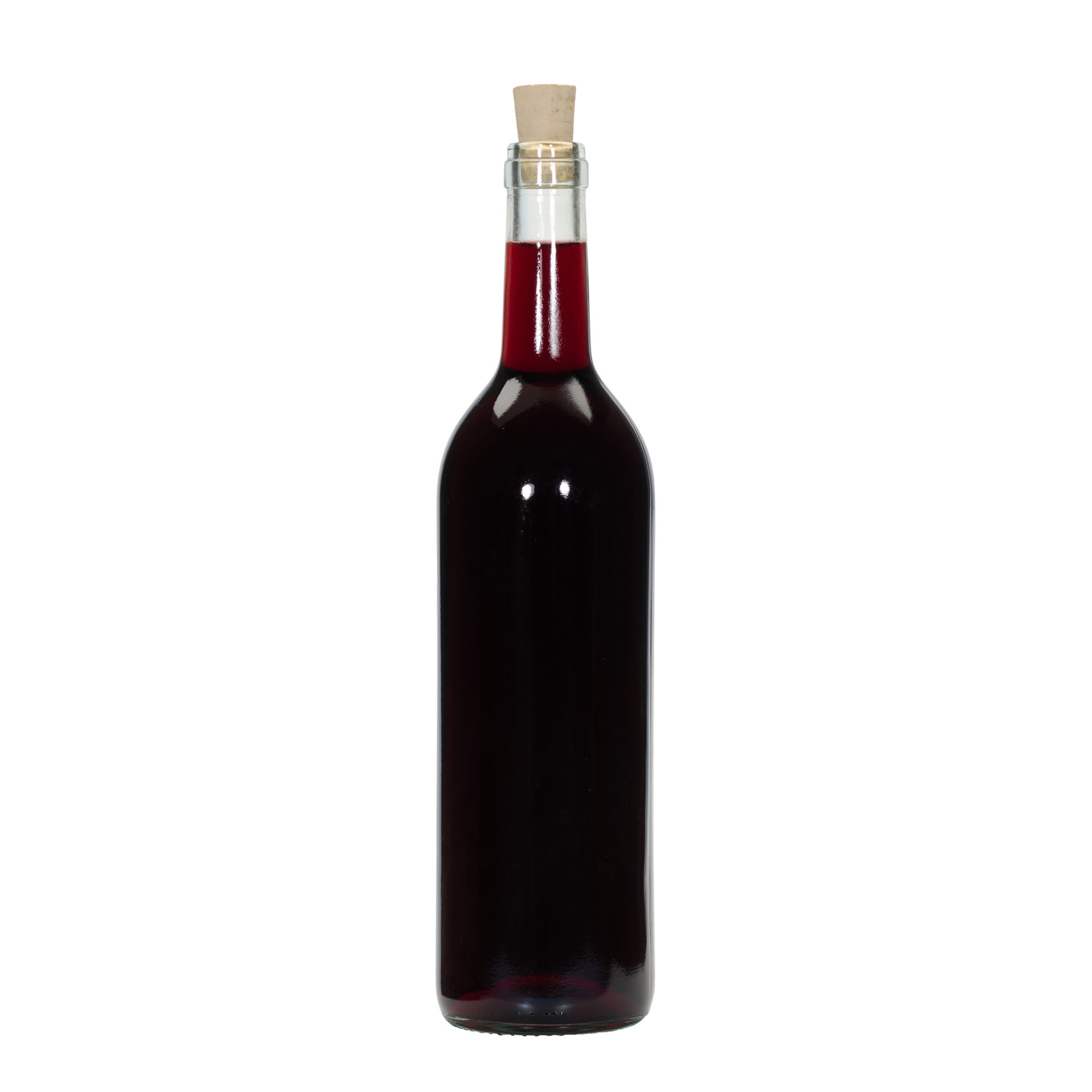 Bouteille en verre 750 ml « Bordeaux Tradition », ouverture : bouchon en liège Bouteille en verre 750 ml « Bordeaux Tradition », ouverture : bouchon en liège