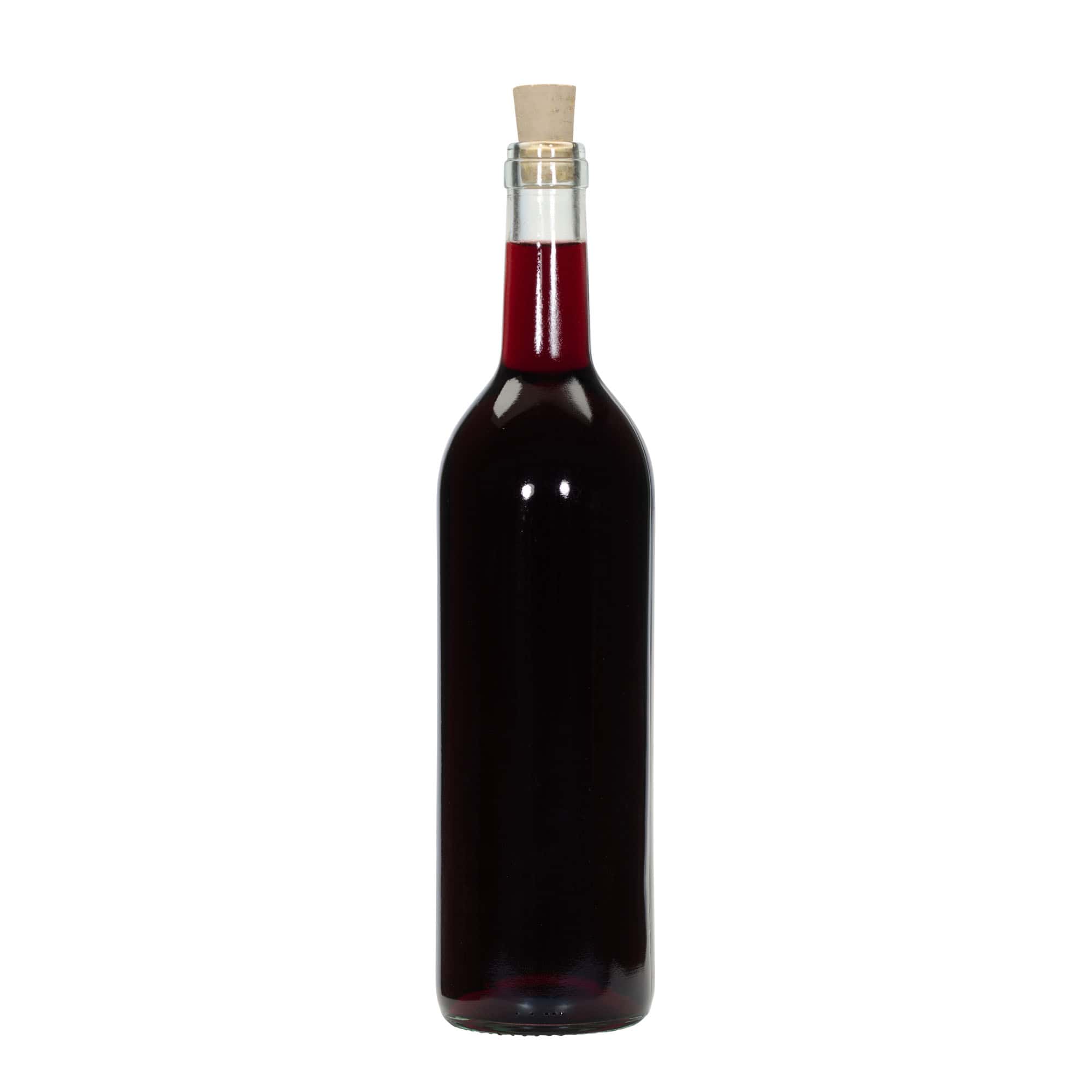 Bouteille en verre 750 ml « Bordeaux Tradition », ouverture : bouchon en liège Bouteille en verre 750 ml « Bordeaux Tradition », ouverture : bouchon en liège