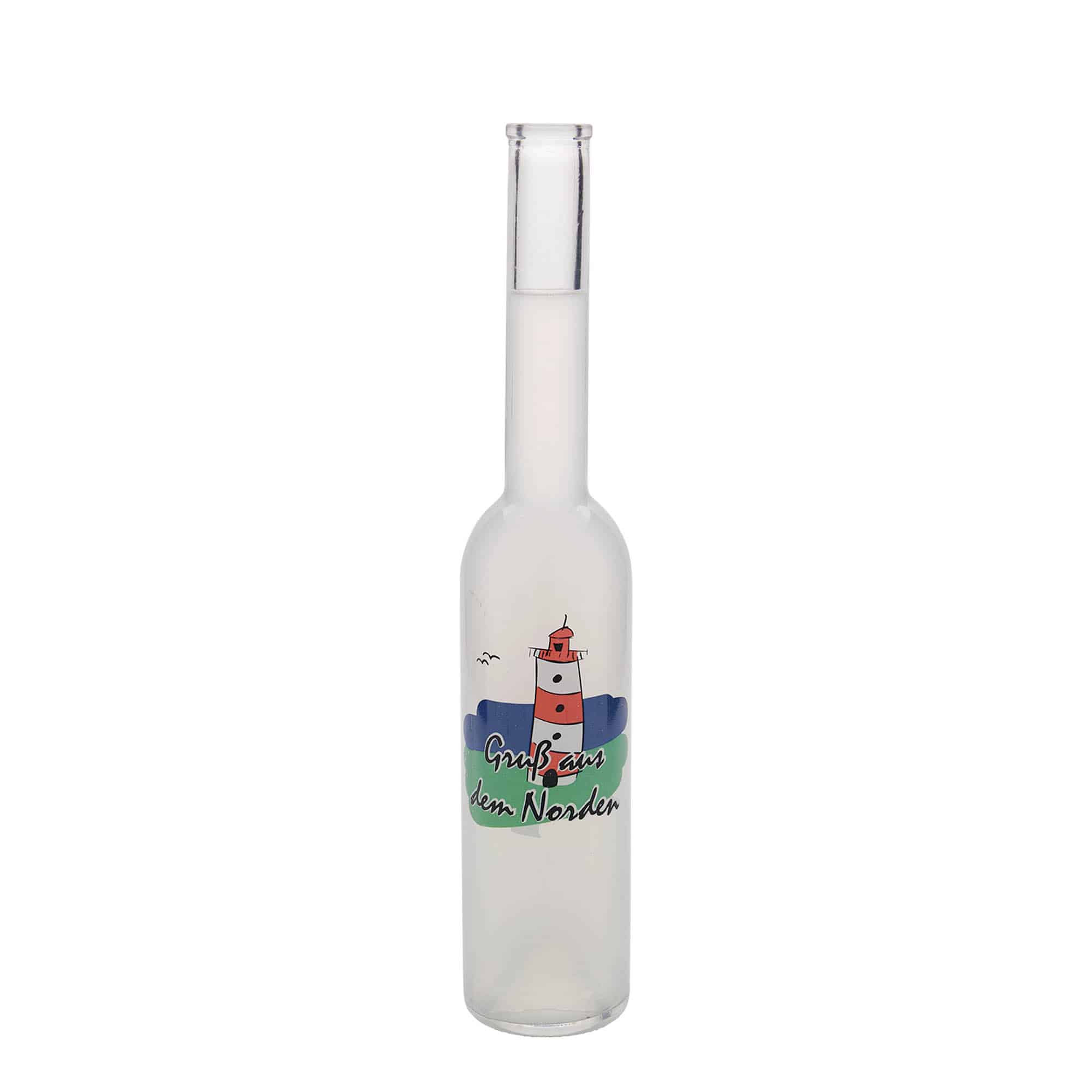 Bouteille en verre 350 ml 'Opera', motif : Nord, ouverture : bouchon en liège