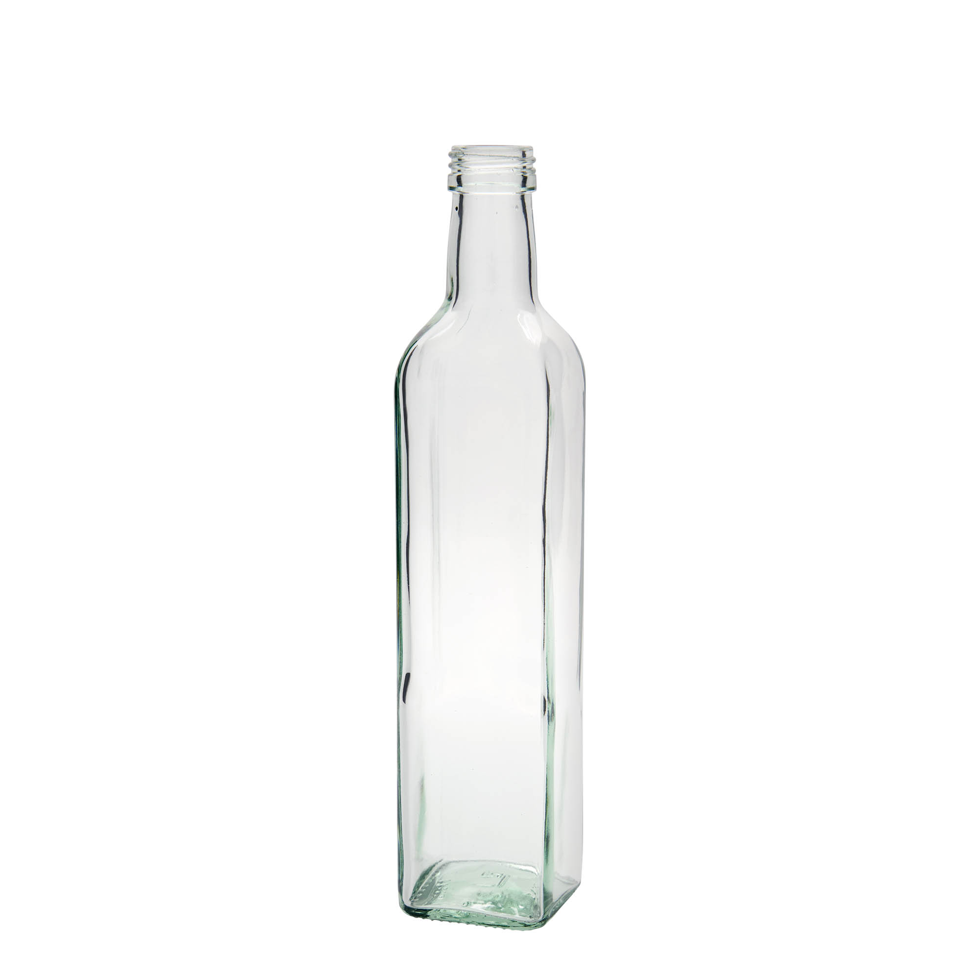 Bouteille en verre 500 ml 'Marasca', carrée, ouverture : PP 31,5 Bouteille en verre 500 ml 'Marasca', carrée, ouverture : PP 31,5