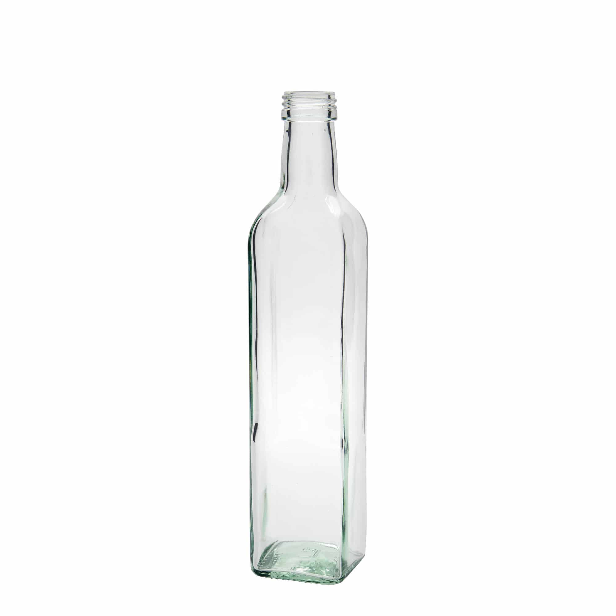 Bouteille en verre 500 ml « Marasca », carrée, ouverture : PP 31,5
