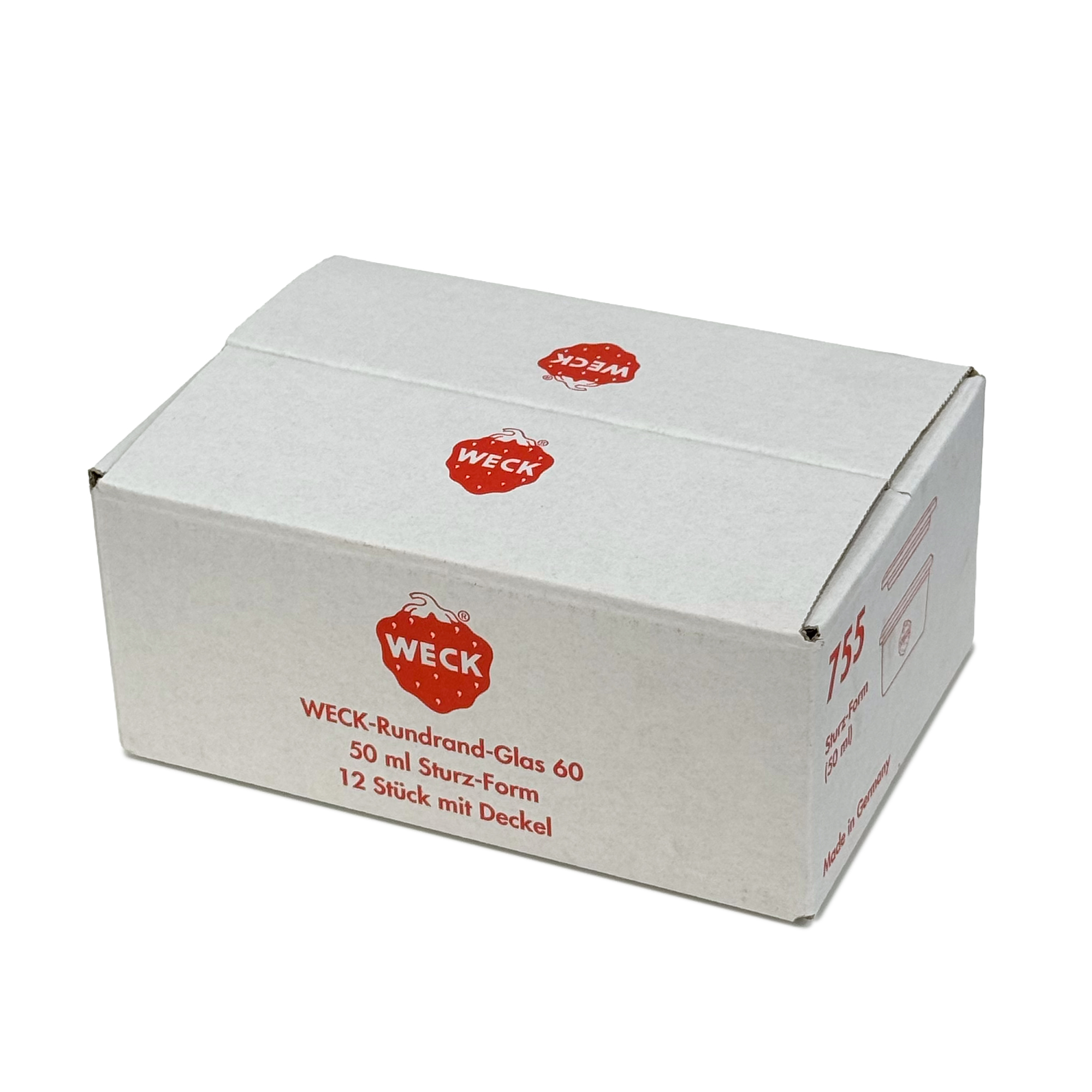 12x 50 ml bocal WECK à renversement avec couvercle en verre RR 60