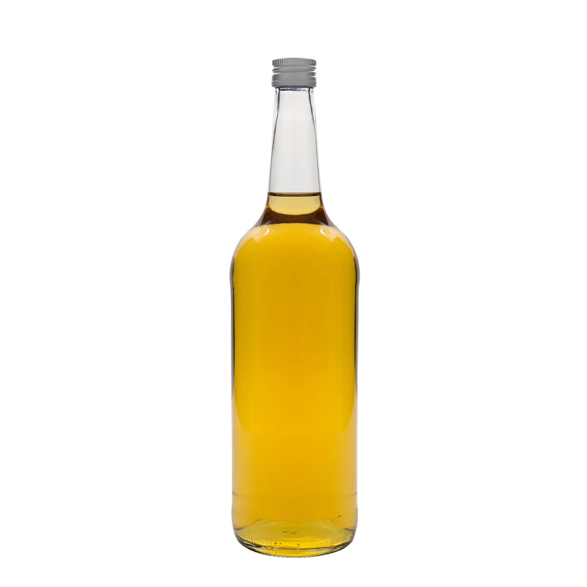 Bouteille en verre 1 000 ml, col droit, ouverture : PP 28 Bouteille en verre 1 000 ml, col droit, ouverture : PP 28