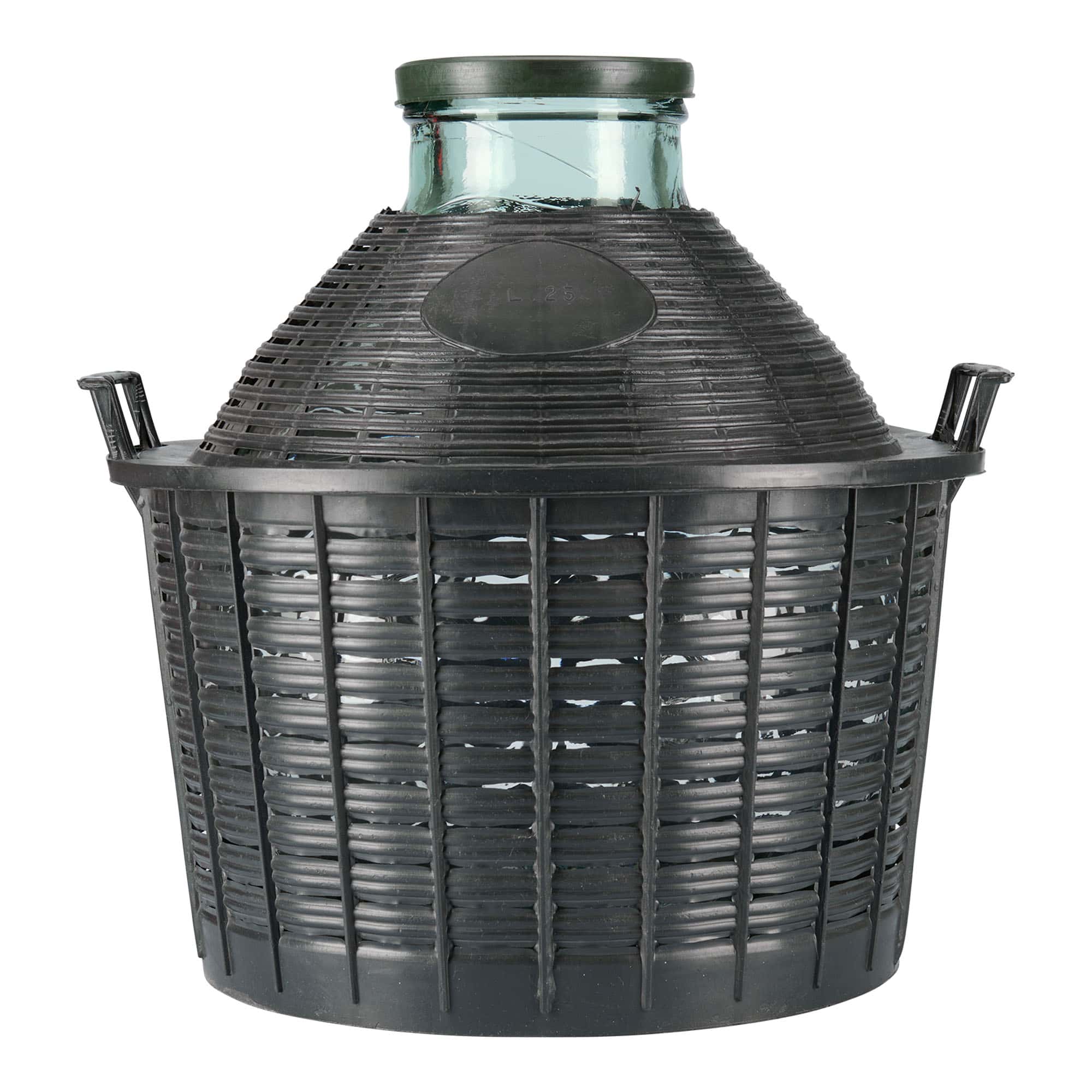 Bouteille ballon 25 l à large col, verre, ouverture : bouchon à emboîtement