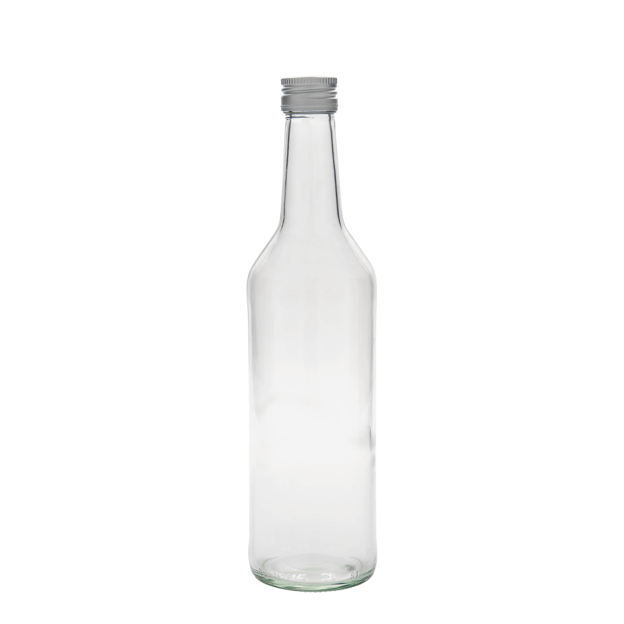Bouteille en verre 500 ml à col droit, ouverture : PP 28 Bouteille en verre 500 ml à col droit, ouverture : PP 28