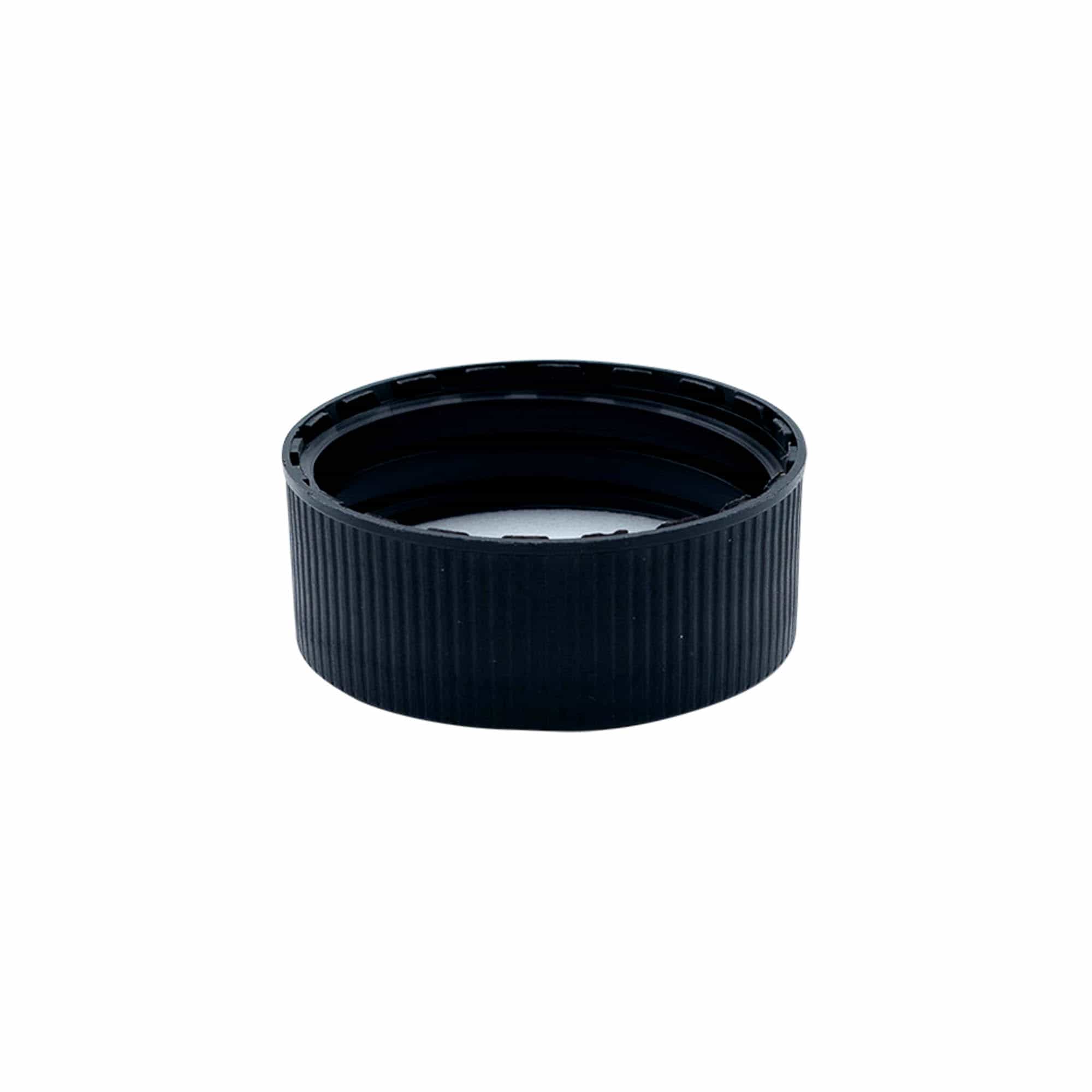 Bouchon à vis avec insert EPE, plastique PP, noir, pour ouverture : DIN 40