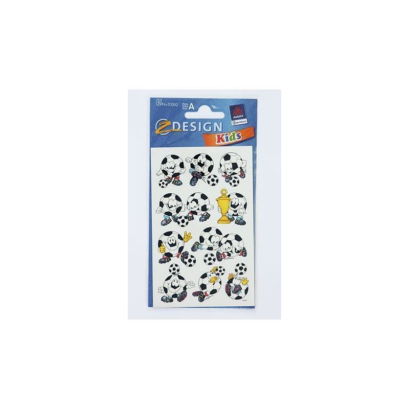 Zweckform autocollants « Ballons de football avec visages », papier, multicolore