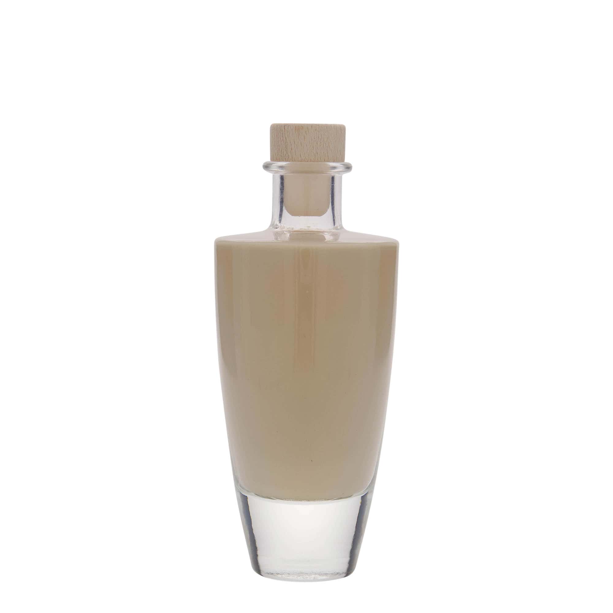Flacon en verre 200 ml « Vanessa », ovale, ouverture : bouchon en liège