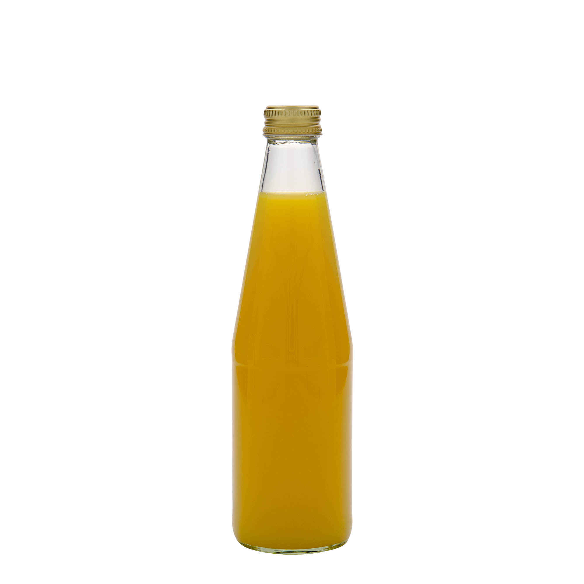 330 ml Bouteille universelle forme carotte, verre, ouverture : PP 28