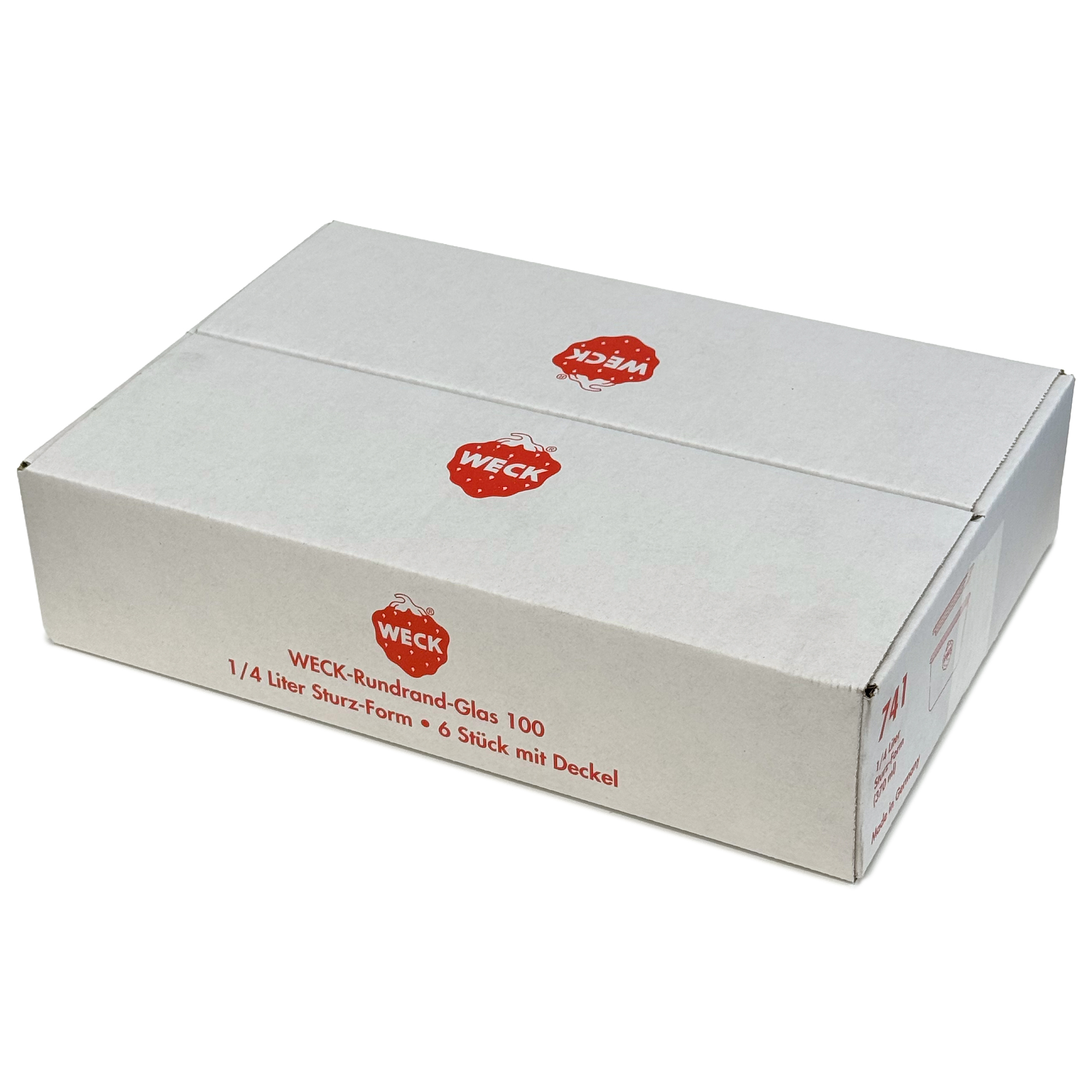 6x 370 ml bocal WECK à renversement avec couvercle en verre RR 100
