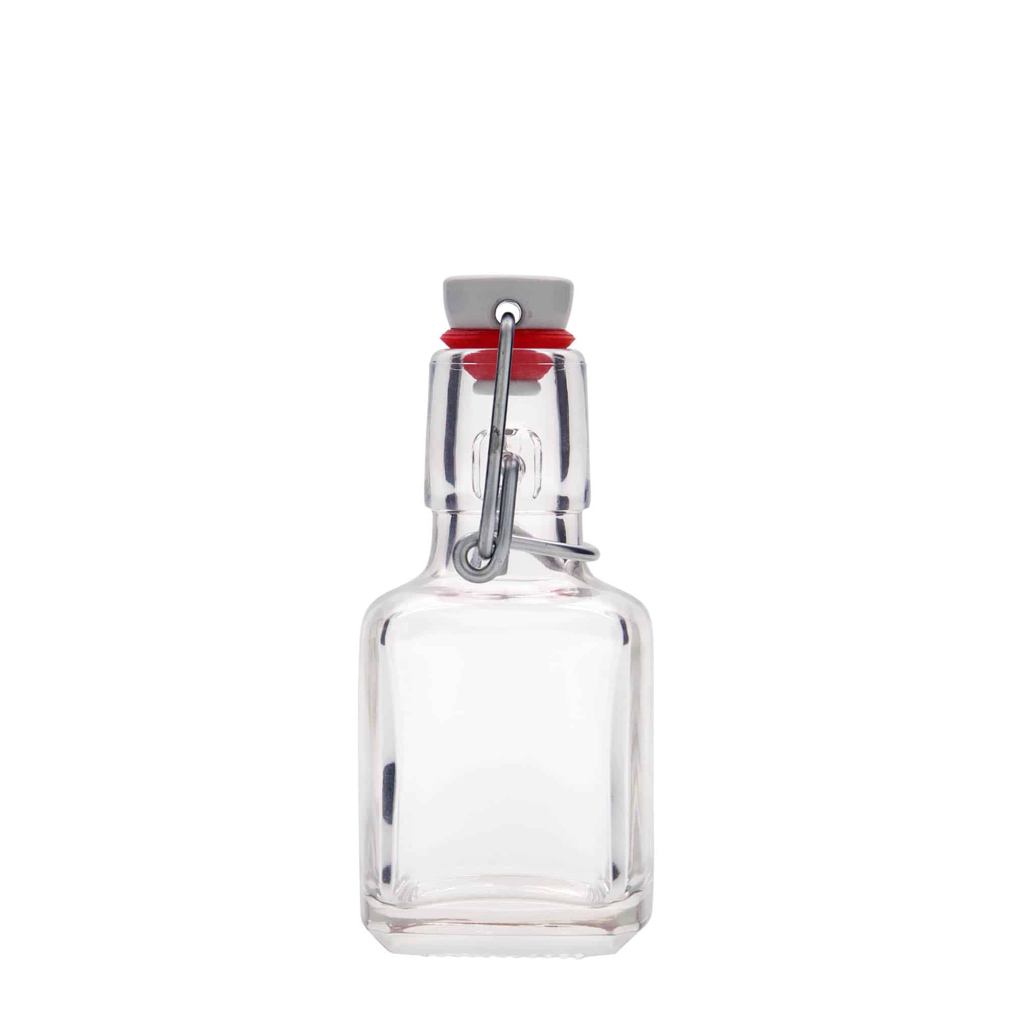 Bouteille en verre 100 ml 'Kubica', carrée, bouchage: bouchon mécanique