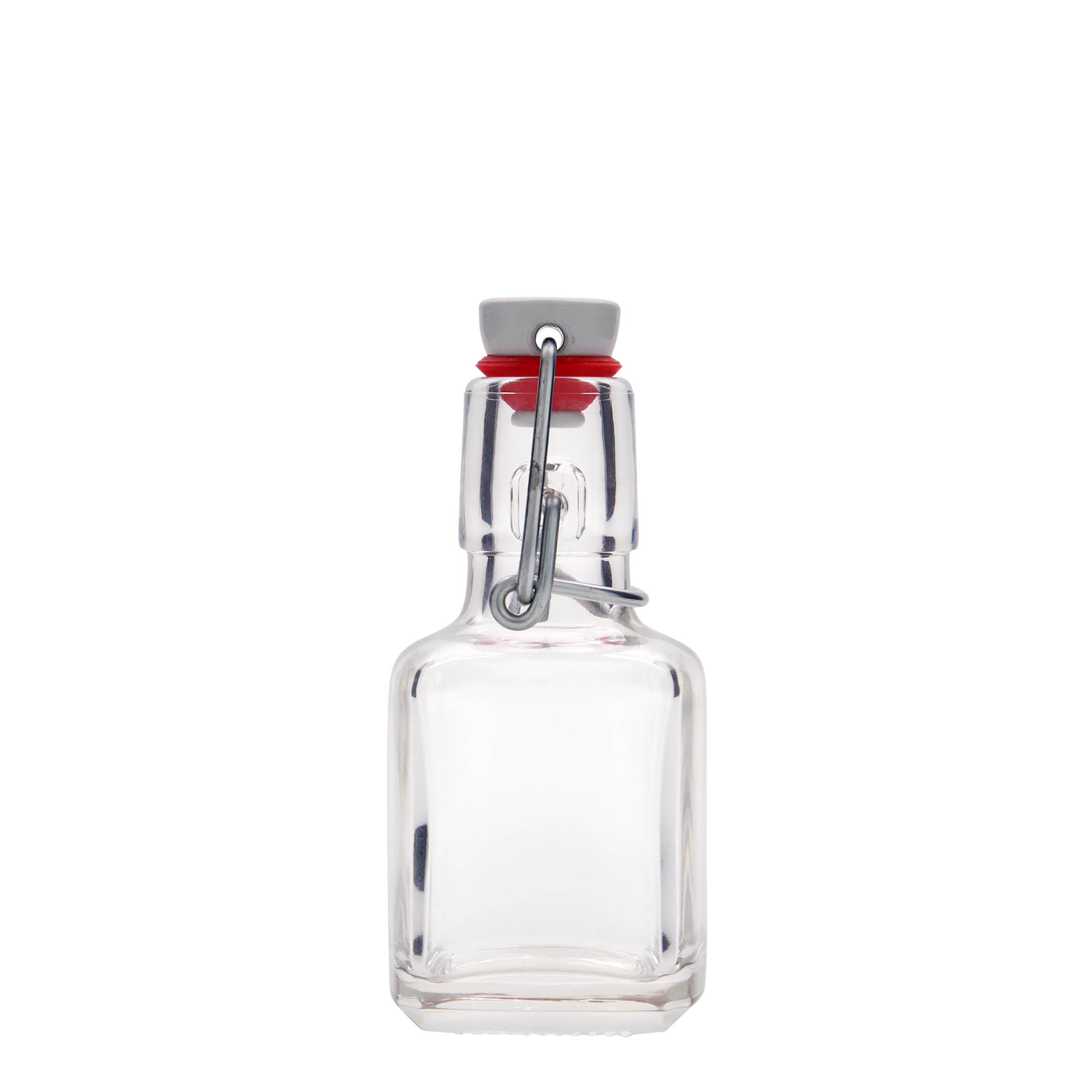 Flacon en verre 100 ml « Kubica », carré, ouverture : fermeture à bascule