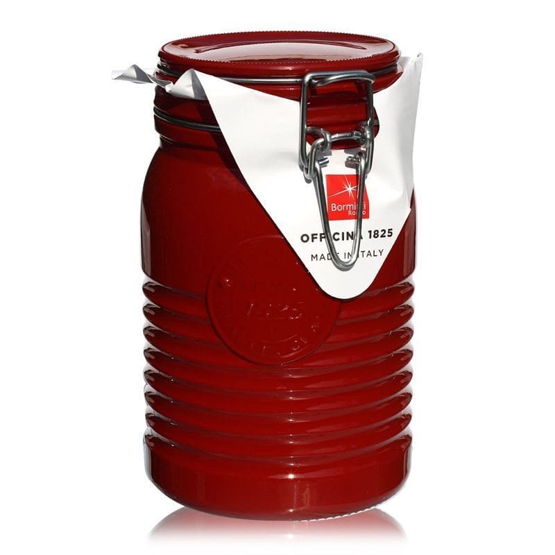 Bocal à fermeture mécanique 1 000 ml 'Officina 1825', rouge, col : bouchon mécanique