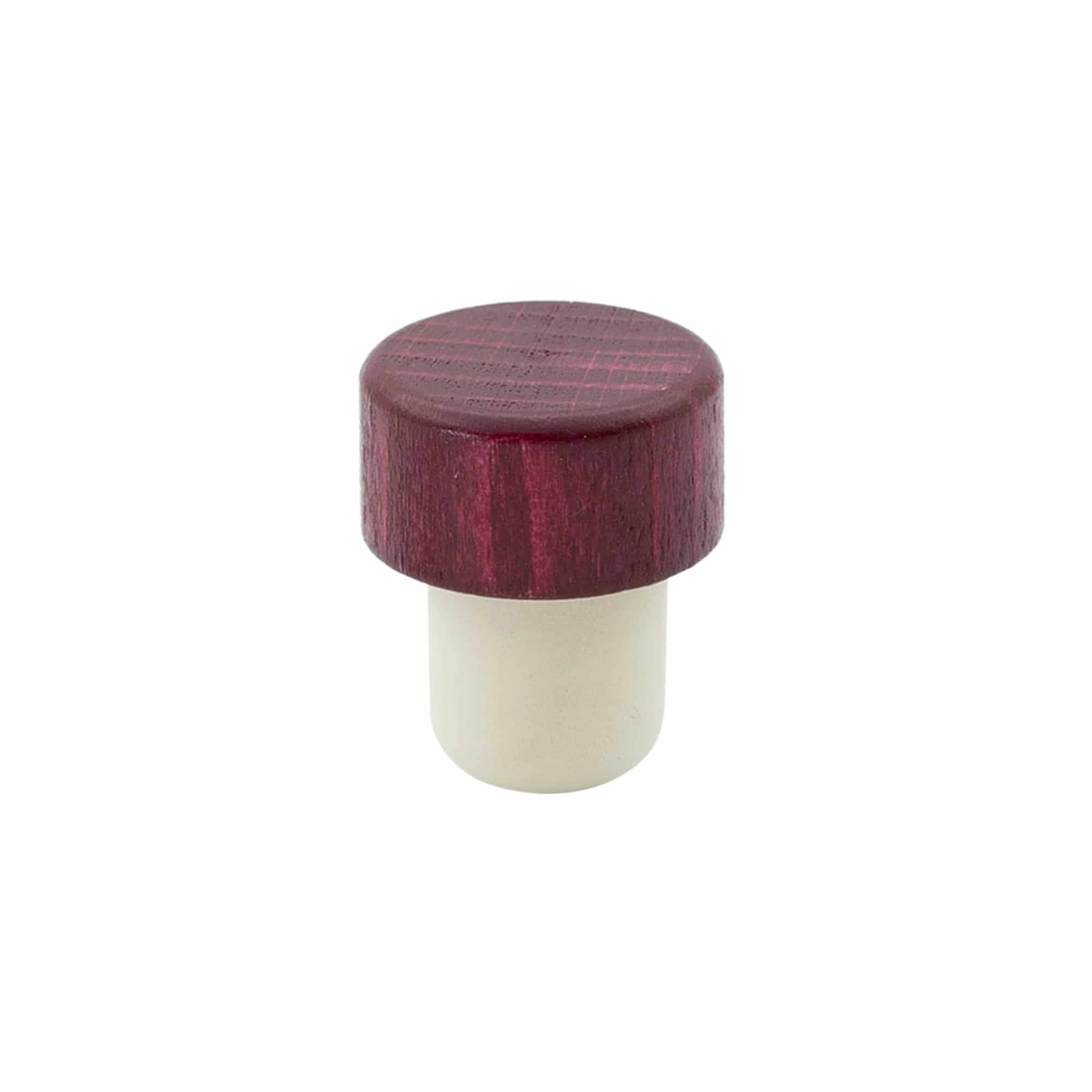 Bouchon à poignée 19 mm, bois, rouge bordeaux, pour bouchage: bouchon Bouchon à poignée 19 mm, bois, rouge bordeaux, pour bouchage: bouchon