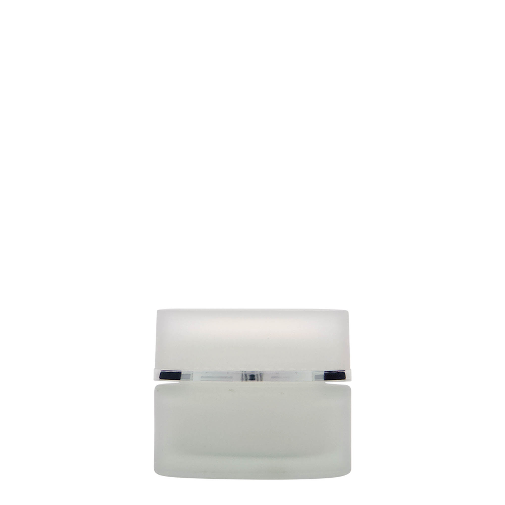 Pot de 30 ml « Édition Platine », verre, givré, ouverture : fermeture à vis