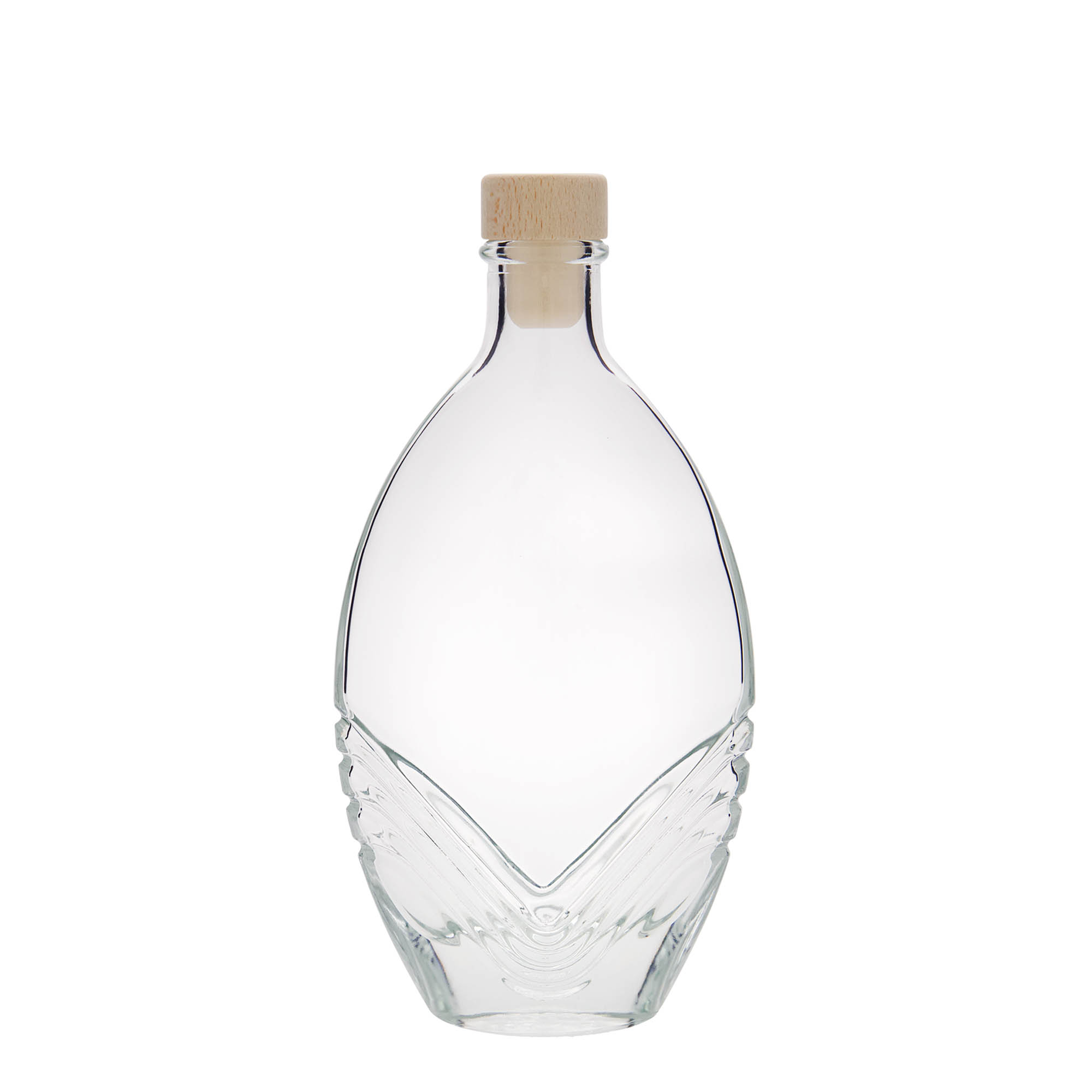 Flacon en verre 200 ml « Florence », ovale, ouverture : bouchon en liège Flacon en verre 200 ml « Florence », ovale, ouverture : bouchon en liège