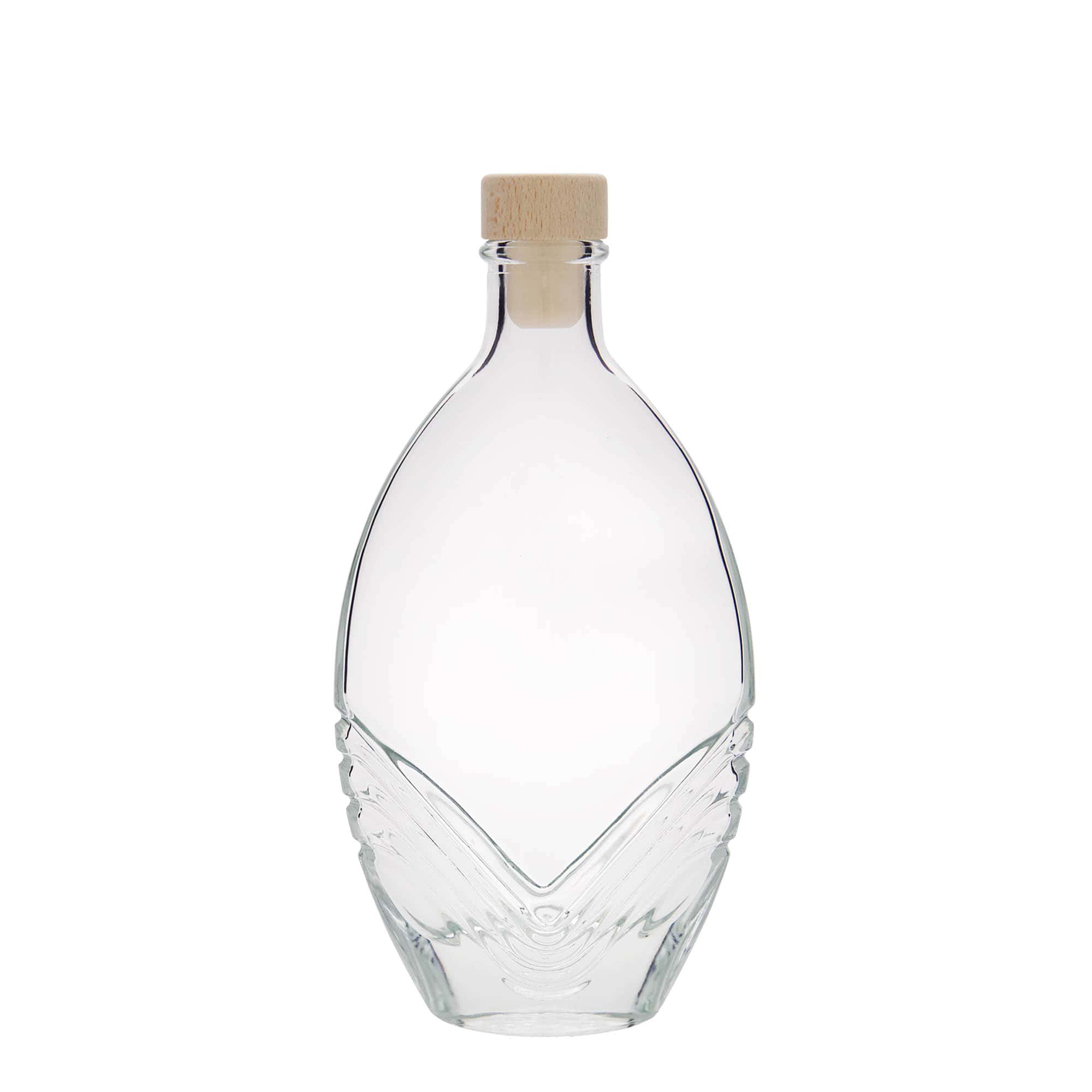 Flacon en verre 200 ml « Florence », ovale, ouverture : bouchon en liège