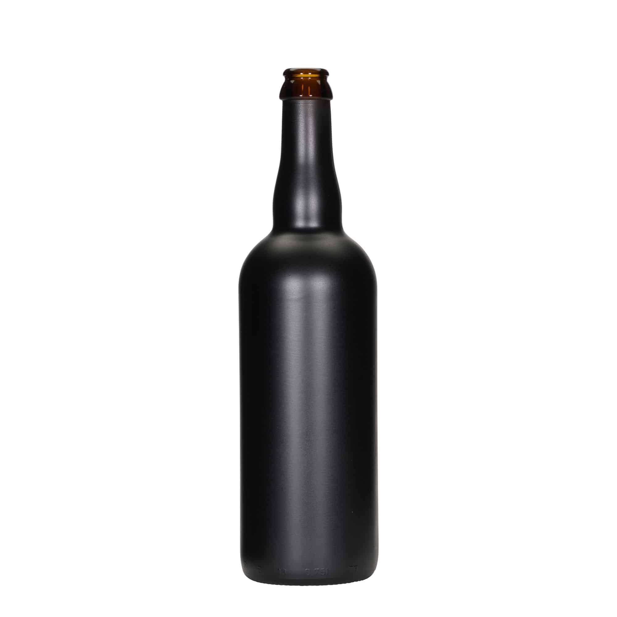 Bouteille de bière de 750 ml Belgique, verre, noir, bouchon : capsule couronne Bouteille de bière de 750 ml Belgique, verre, noir, bouchon : capsule couronne