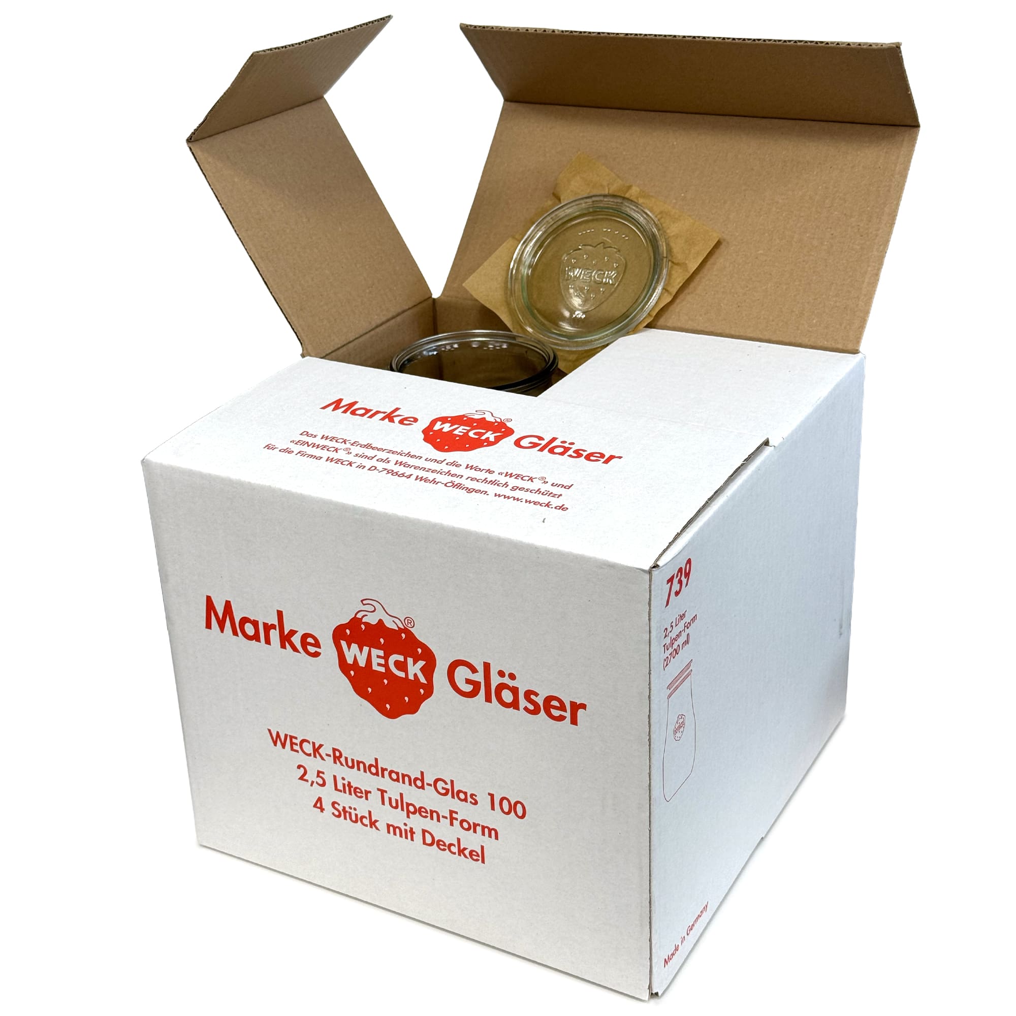 4x 2700 ml WECK verre tulipe avec couvercle en verre RR 100