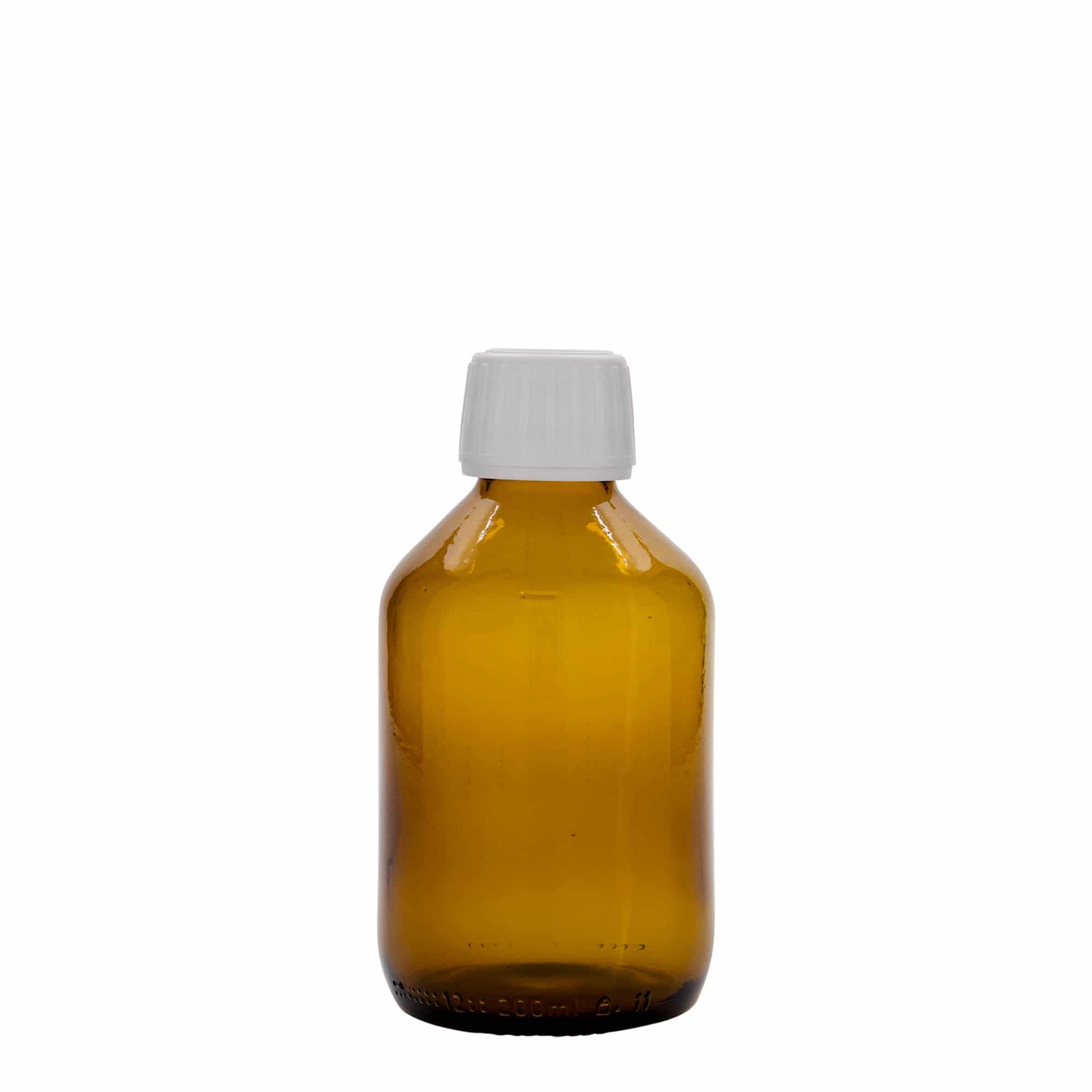 Flacon pharmaceutique 200 ml, brun, verre, col : PP 28