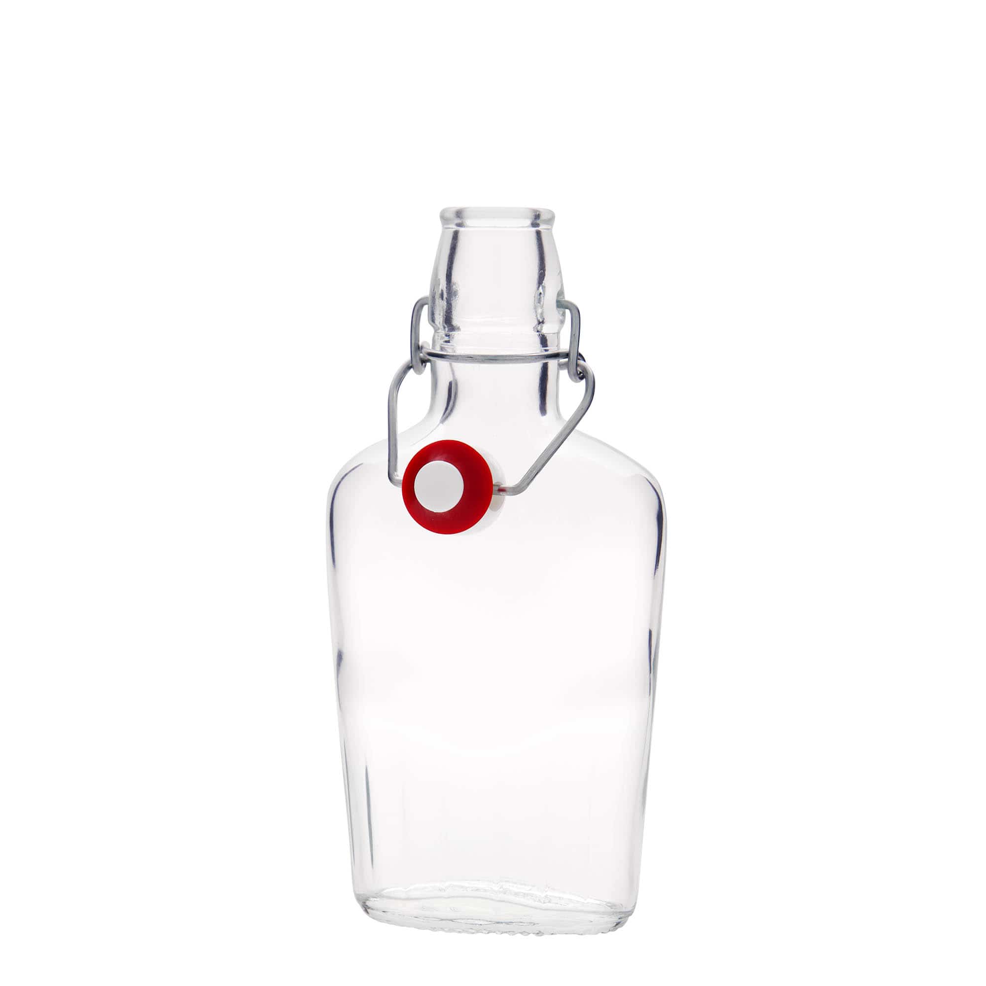 Bouteille en verre 250 ml « Fiaschetta », ovale, ouverture : fermeture à bascule
