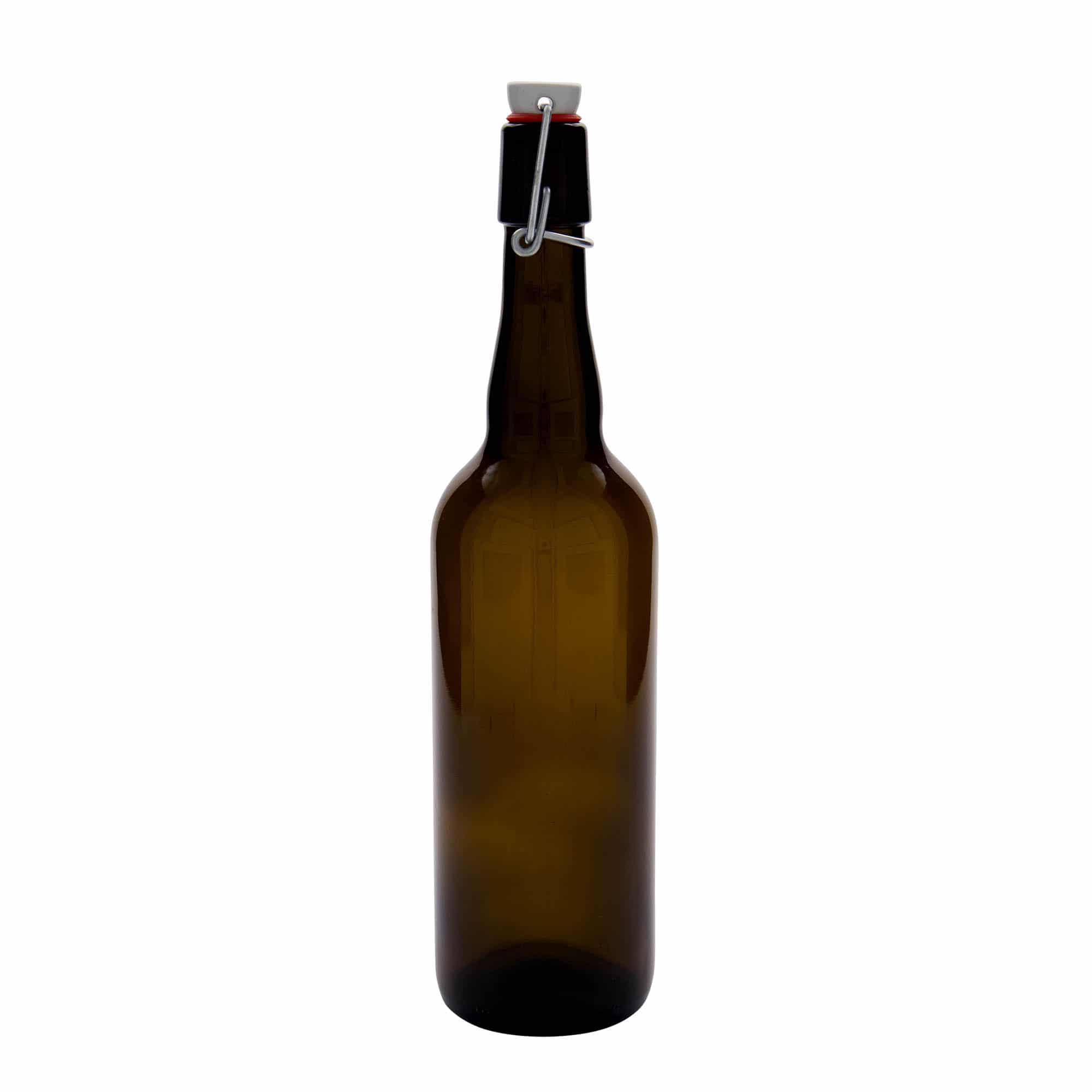 Bouteille de bière Belgique 750 ml, verre, brun, col : bouchon mécanique