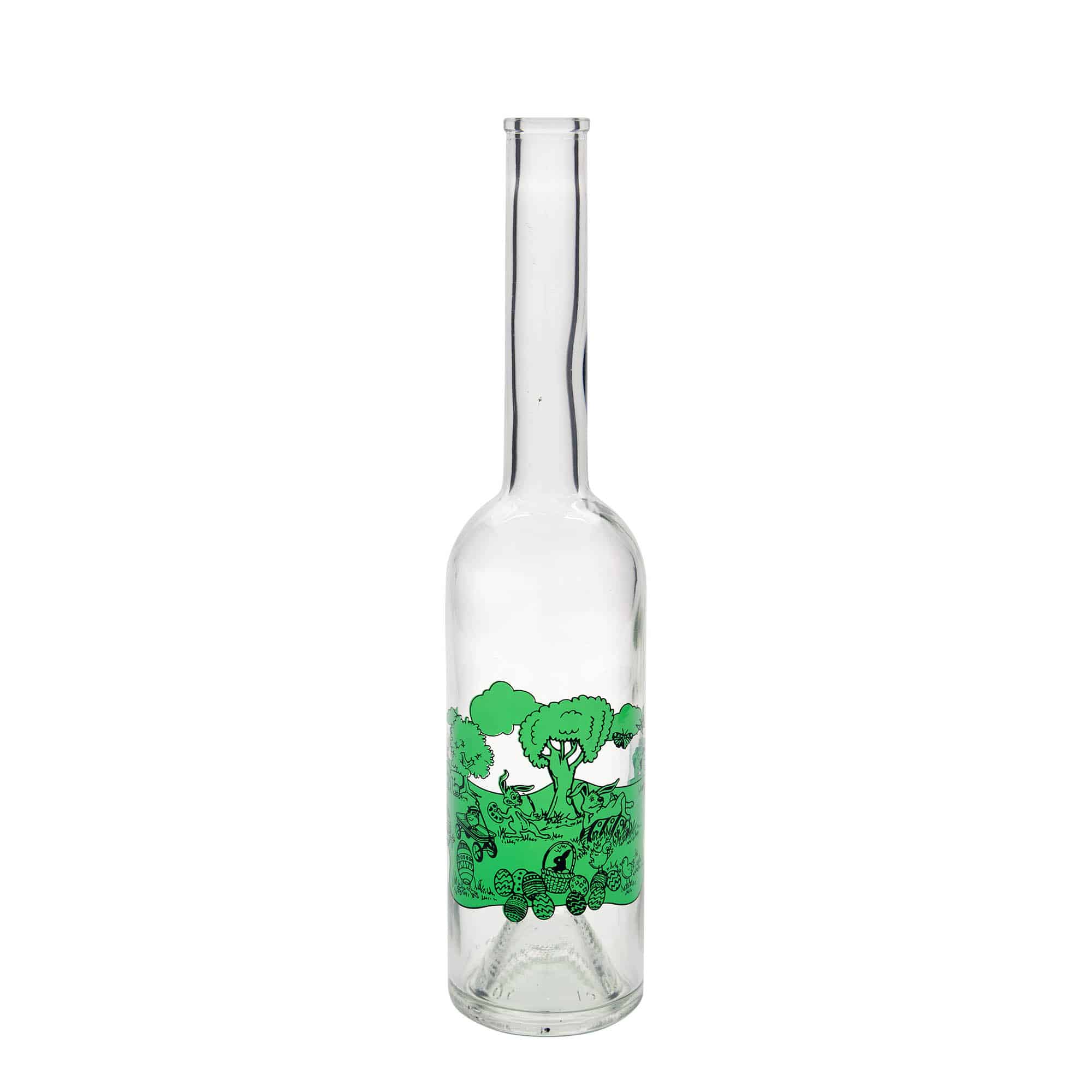 Bouteille en verre 500 ml 'Opera', motif : joyeuses Pâques, bouchage: bouchon Bouteille en verre 500 ml 'Opera', motif : joyeuses Pâques, bouchage: bouchon