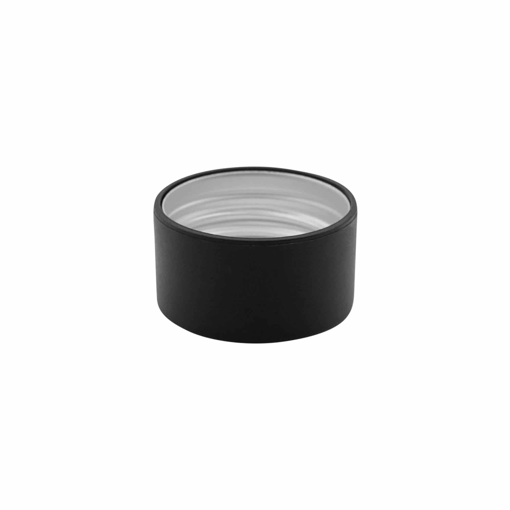 Bouchon à vis, métal-plastique, noir, pour embouchure : PP 31,5