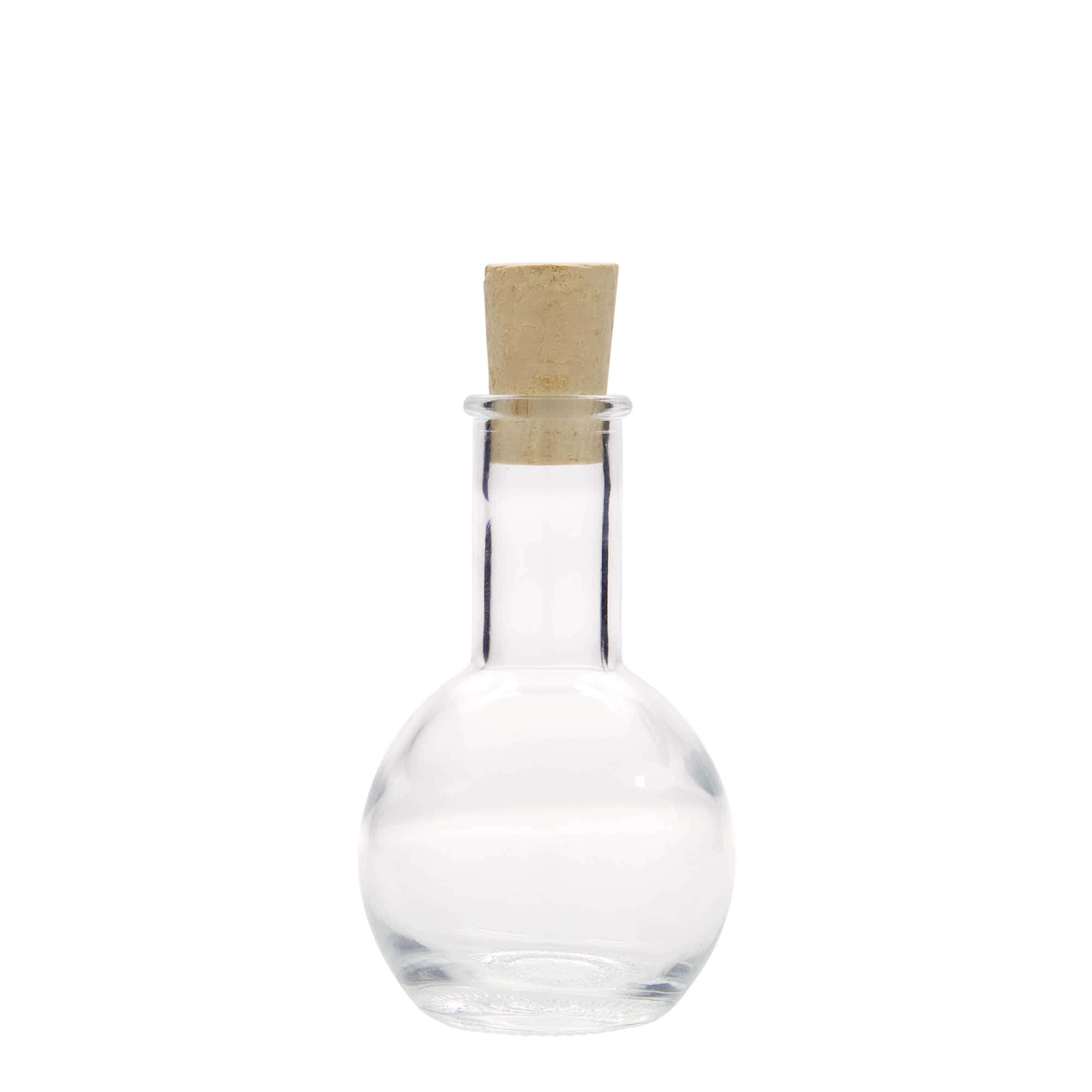 Flacon en verre de 100 ml « Tulipano », ouverture : bouchon en liège