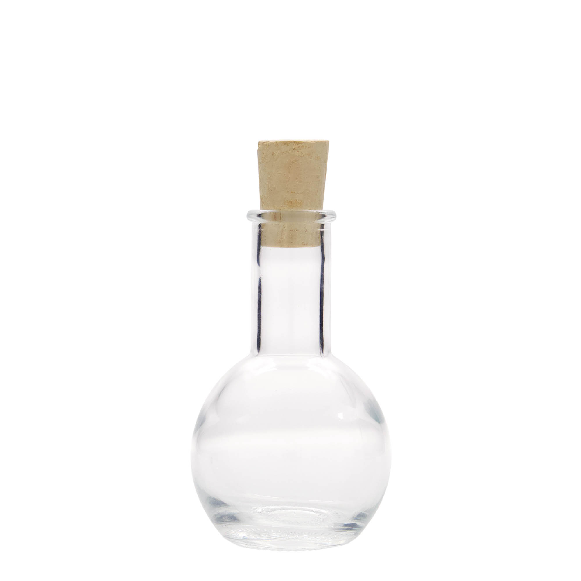 Flacon en verre de 100 ml « Tulipano », ouverture : bouchon en liège