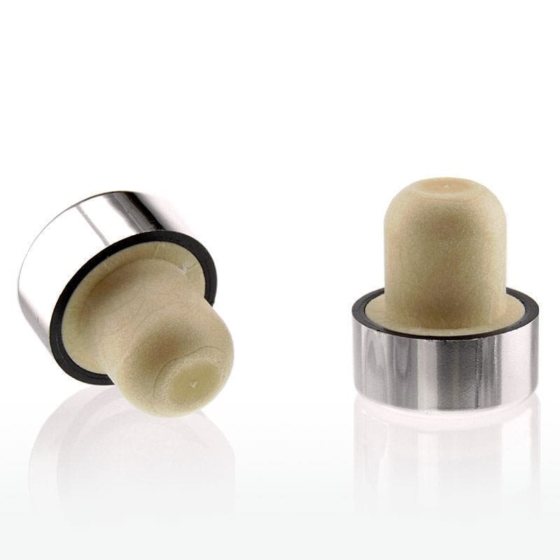 Bouchon à poignée 19 mm, plastique, argenté, pour bouchage: bouchon