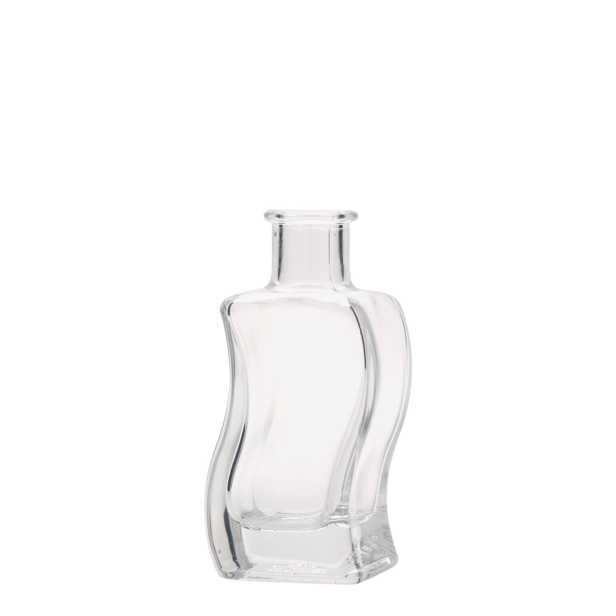 Flacon en verre 100 ml « Welle », carré, ouverture : bouchon en liège Flacon en verre 100 ml « Welle », carré, ouverture : bouchon en liège