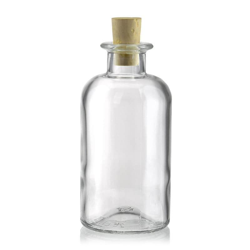 Bouteille en verre apothicaire 250 ml, col : liège