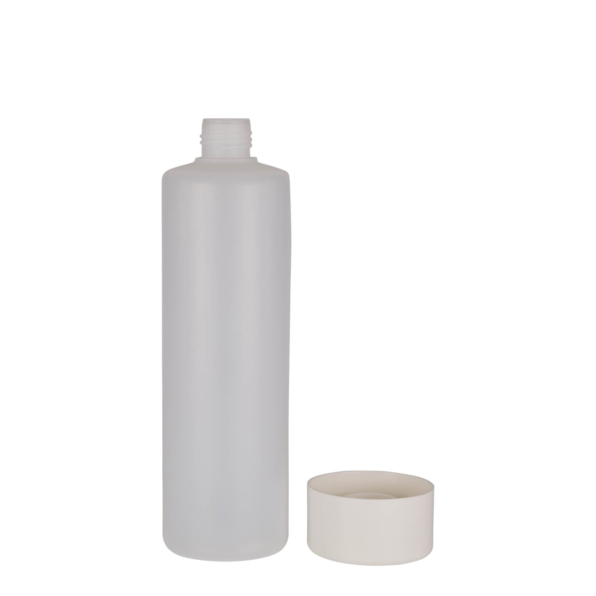 500 ml bouteille ronde, plastique PE, naturel, ouverture : bouchon à vis